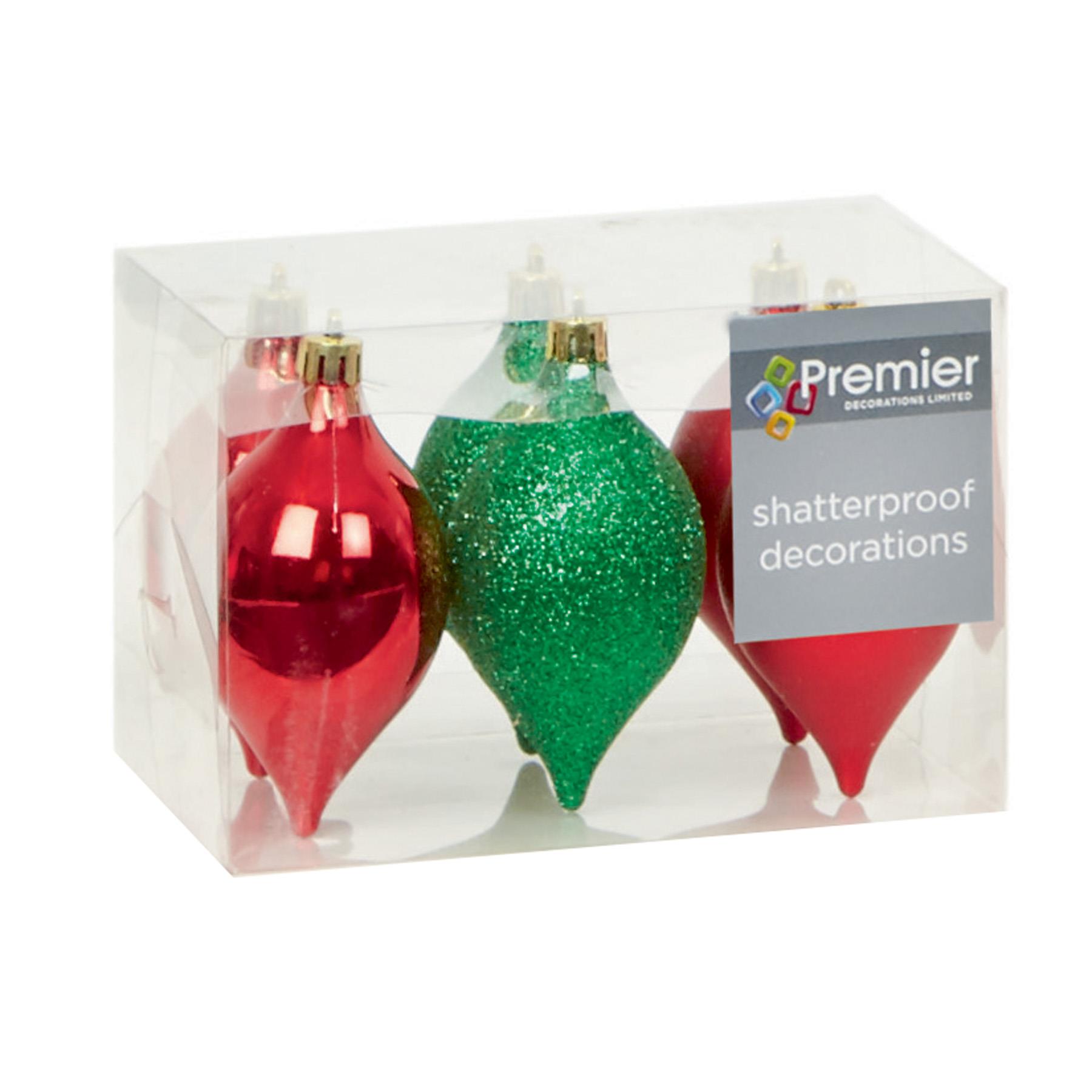 Christmas Shatterproof Tree Decorations Red and Green - Choose Design - Bild 10 von 19