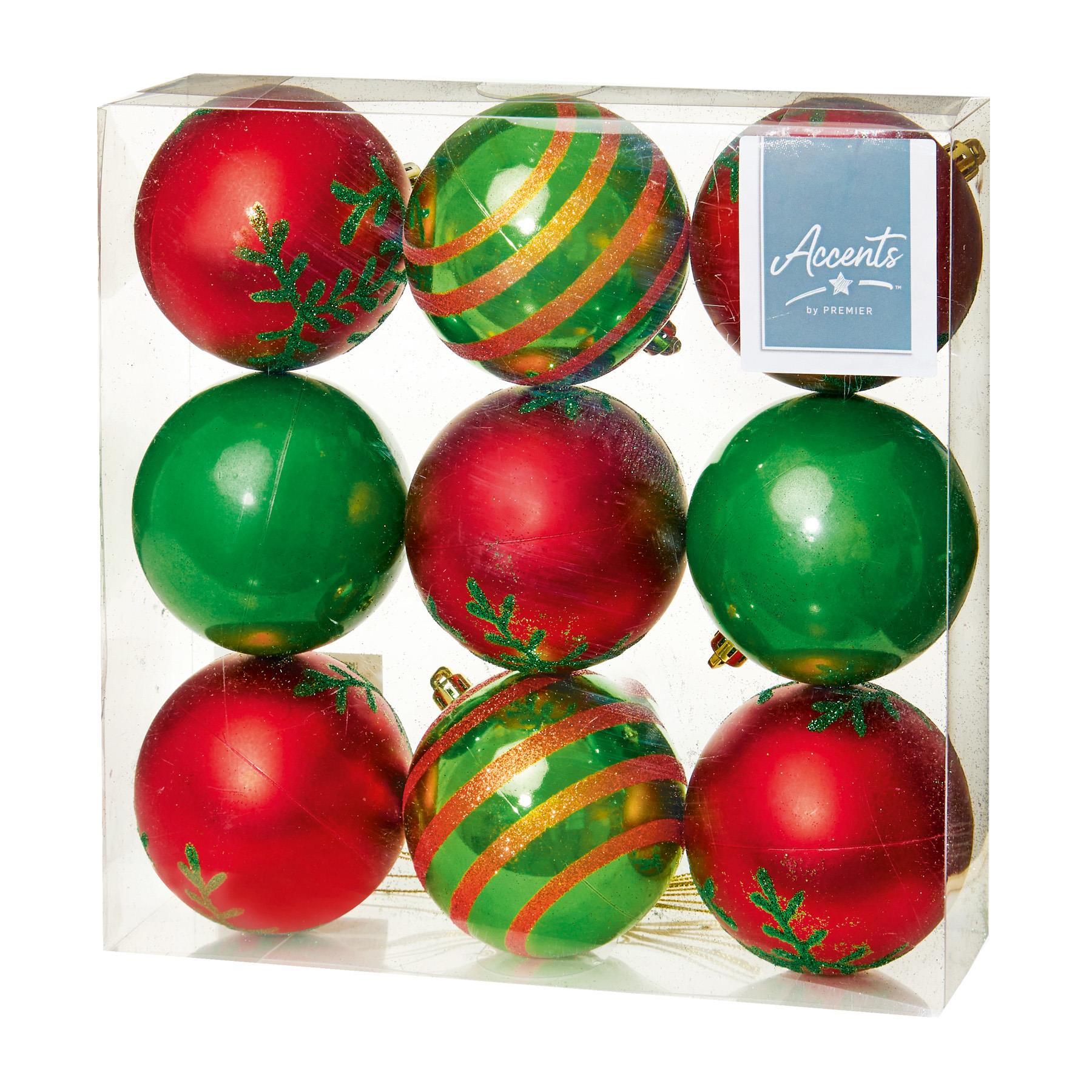Christmas Shatterproof Tree Decorations Red and Green - Choose Design - Bild 16 von 19
