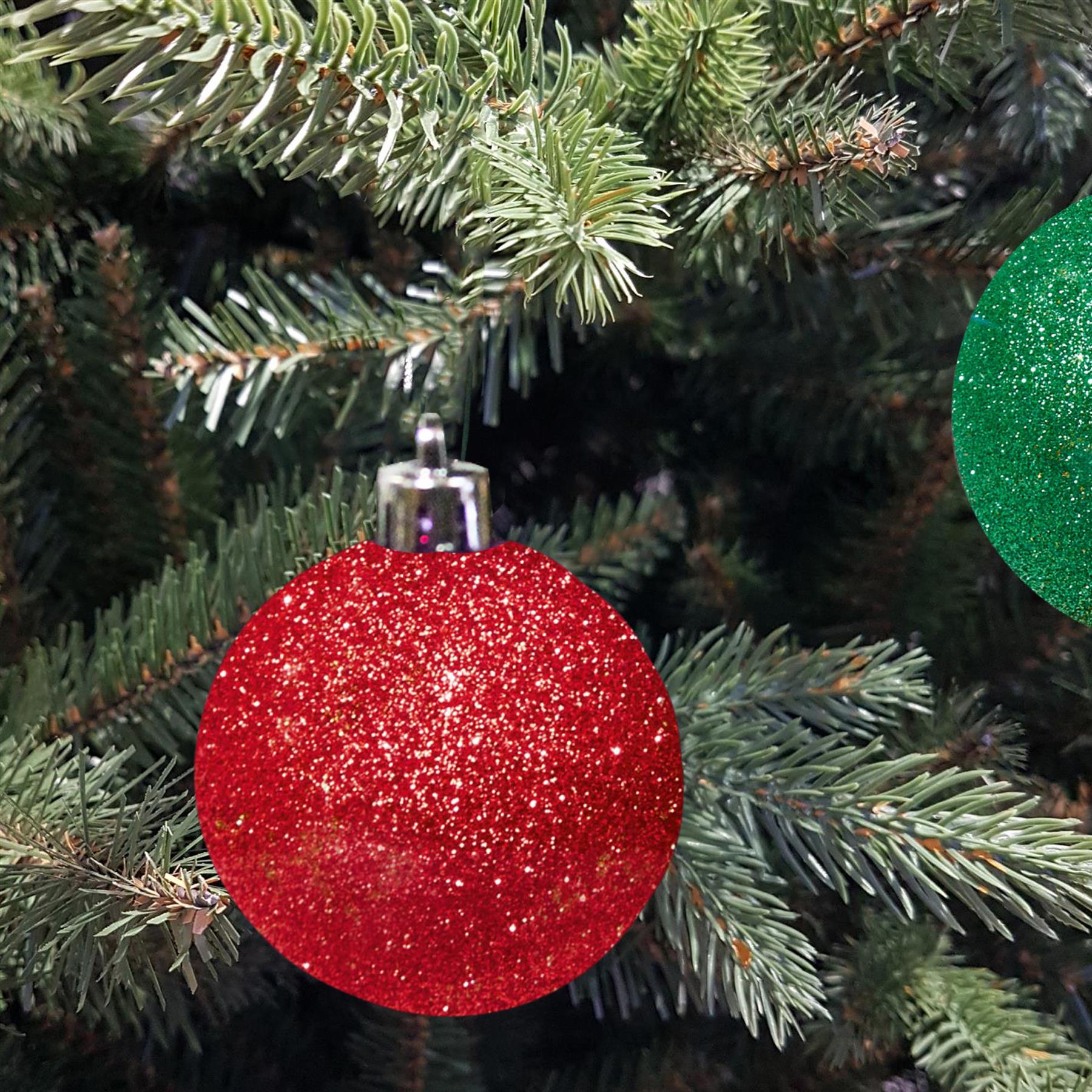 Christmas Shatterproof Tree Decorations Red and Green - Choose Design - Bild 19 von 19
