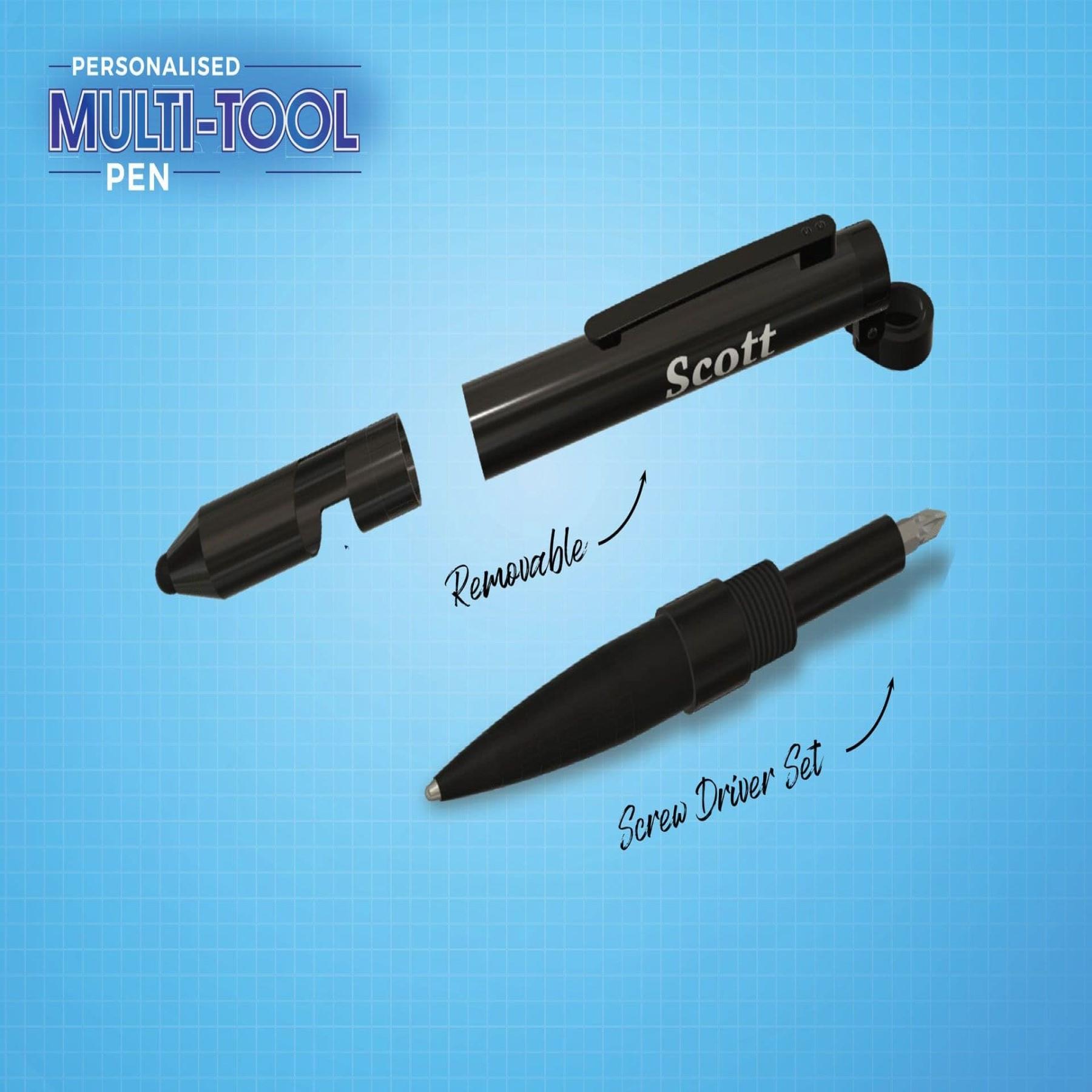 Multi-tool Pen 7 in 1 Torch Compass Stylus Stand and Screwdriver - Choose Design - Picture 10 of 64