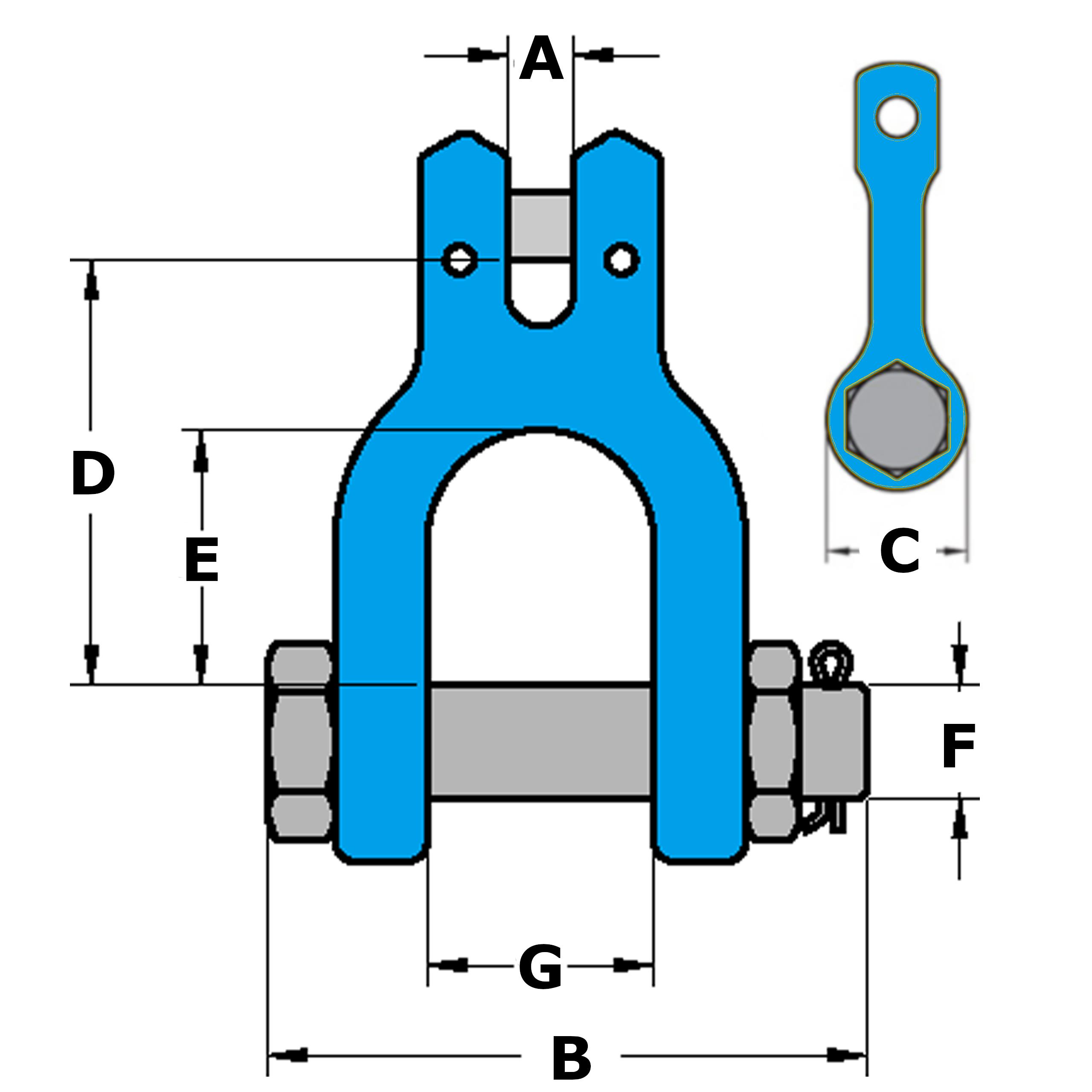 Acortador de cadena de elevación grillete Clevis 7 mm - 10 mm (grado 80 2T 3.15T remolque) - Imagen 27 de 37