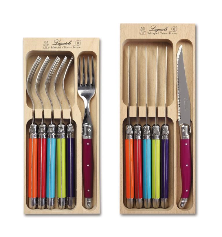 Laguiole 12 Piece Steak Knife and Fork Dining Cutlery Set in Presentation Tray