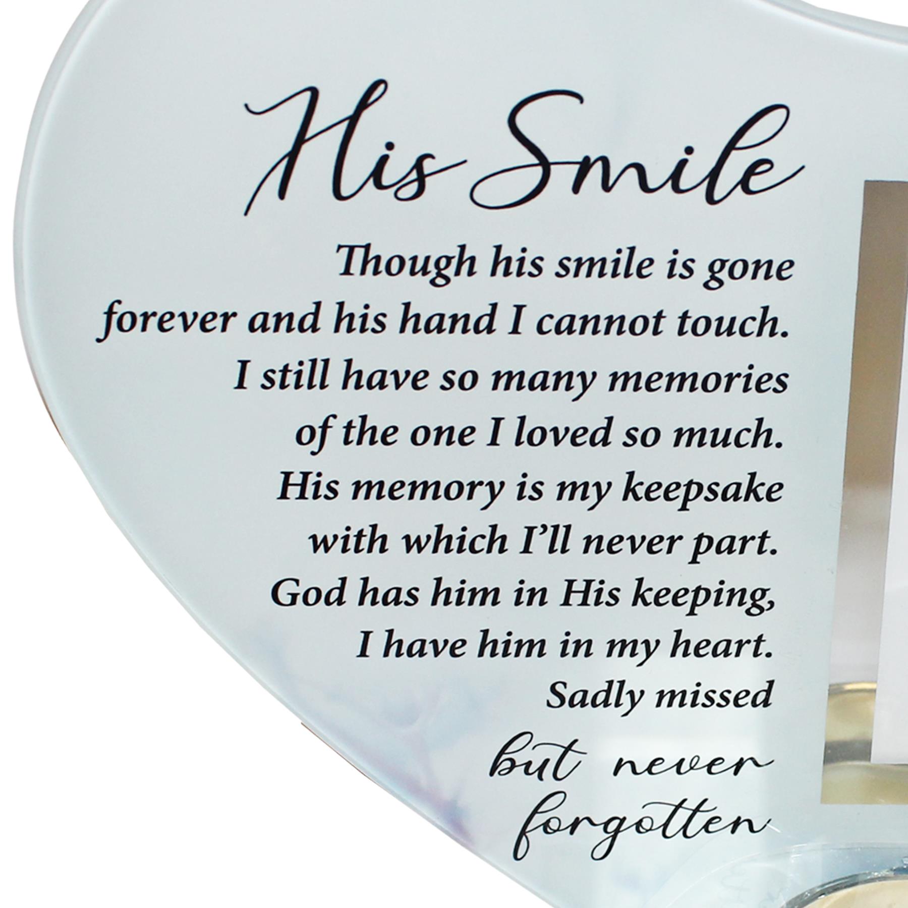 Memorial Glass Heart Votive Tea Light Candle Holder with Photo Frame - Picture 3 of 9