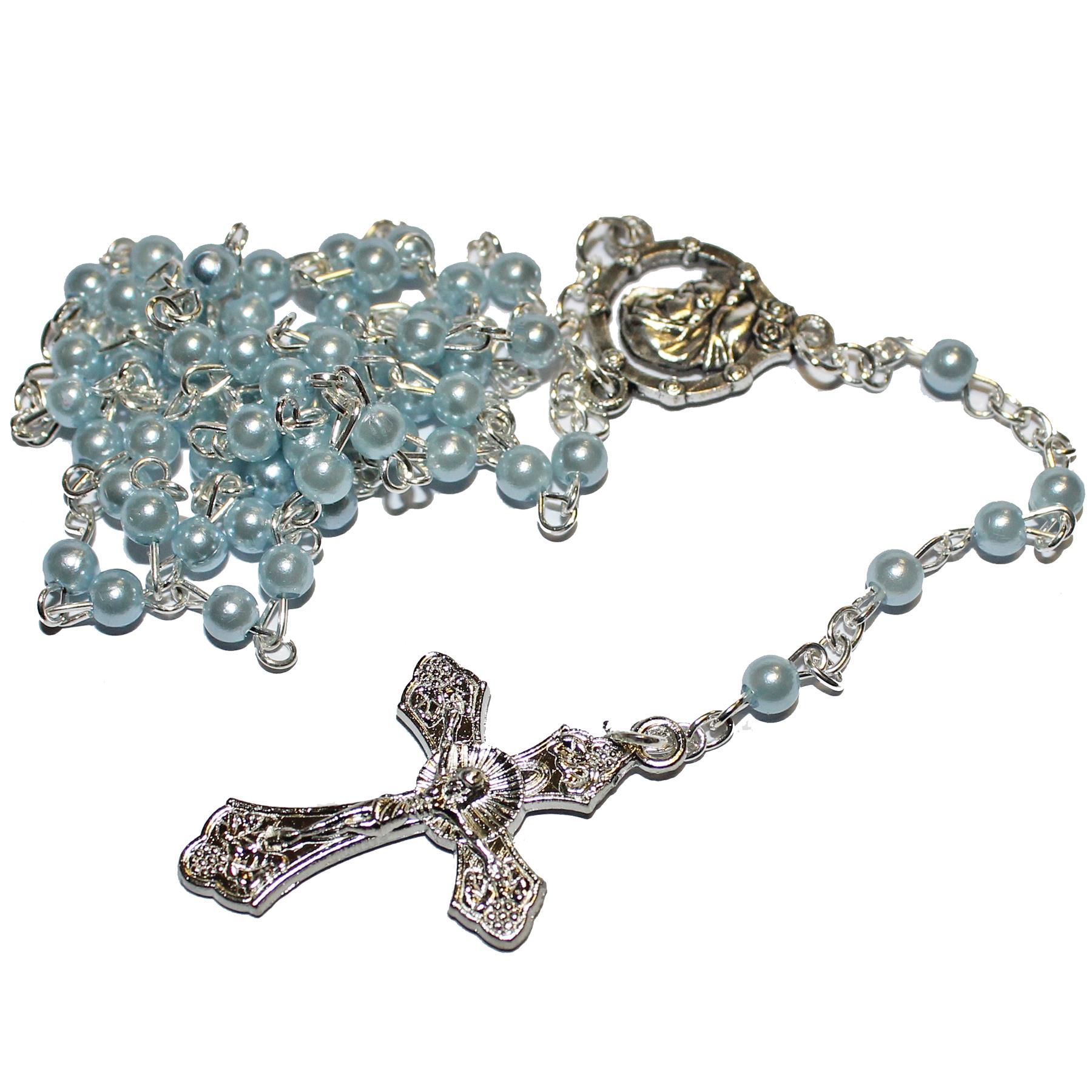 Christening Baptism Rosary Beads With Heart Gift Box - Picture 3 of 7