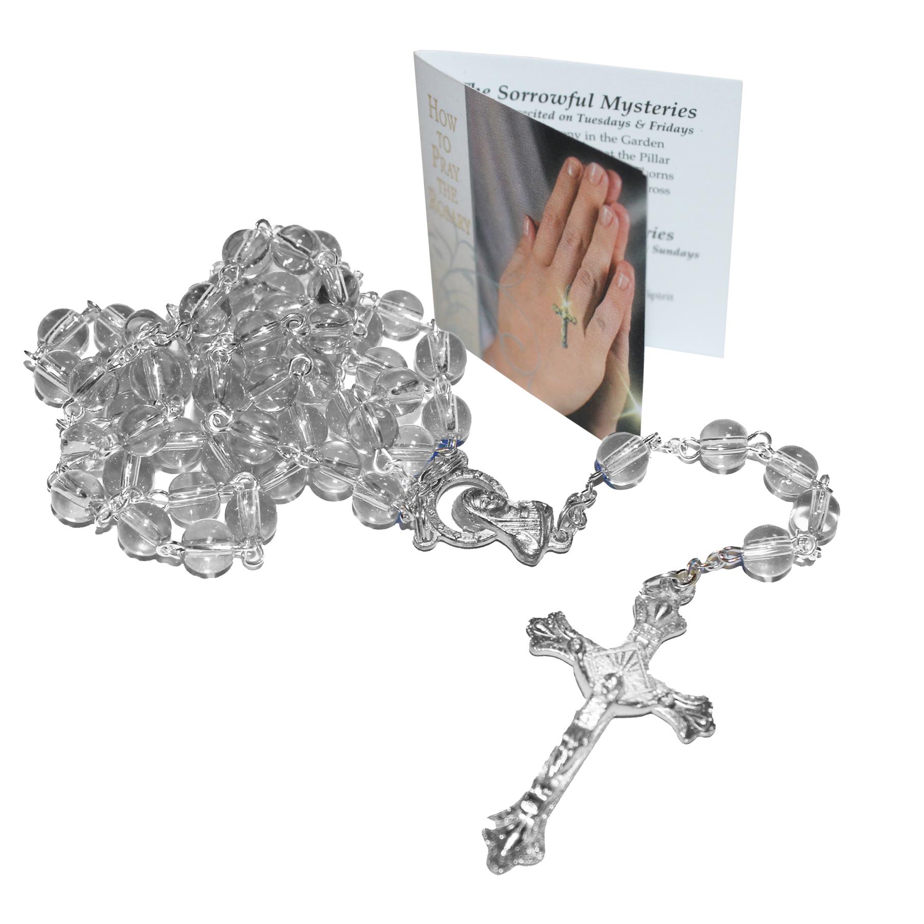 Communion Rosary Beads and Prayer Card Boxed Gift Set – Choose Design