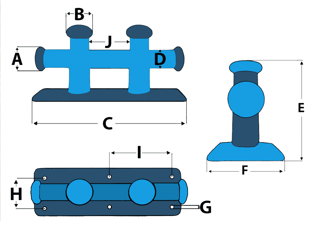 Botín de amarre de bolardo barco galvanizado (110 mm - 262 mm cuerda de cubierta acoplamiento marino) - Imagen 6 de 10