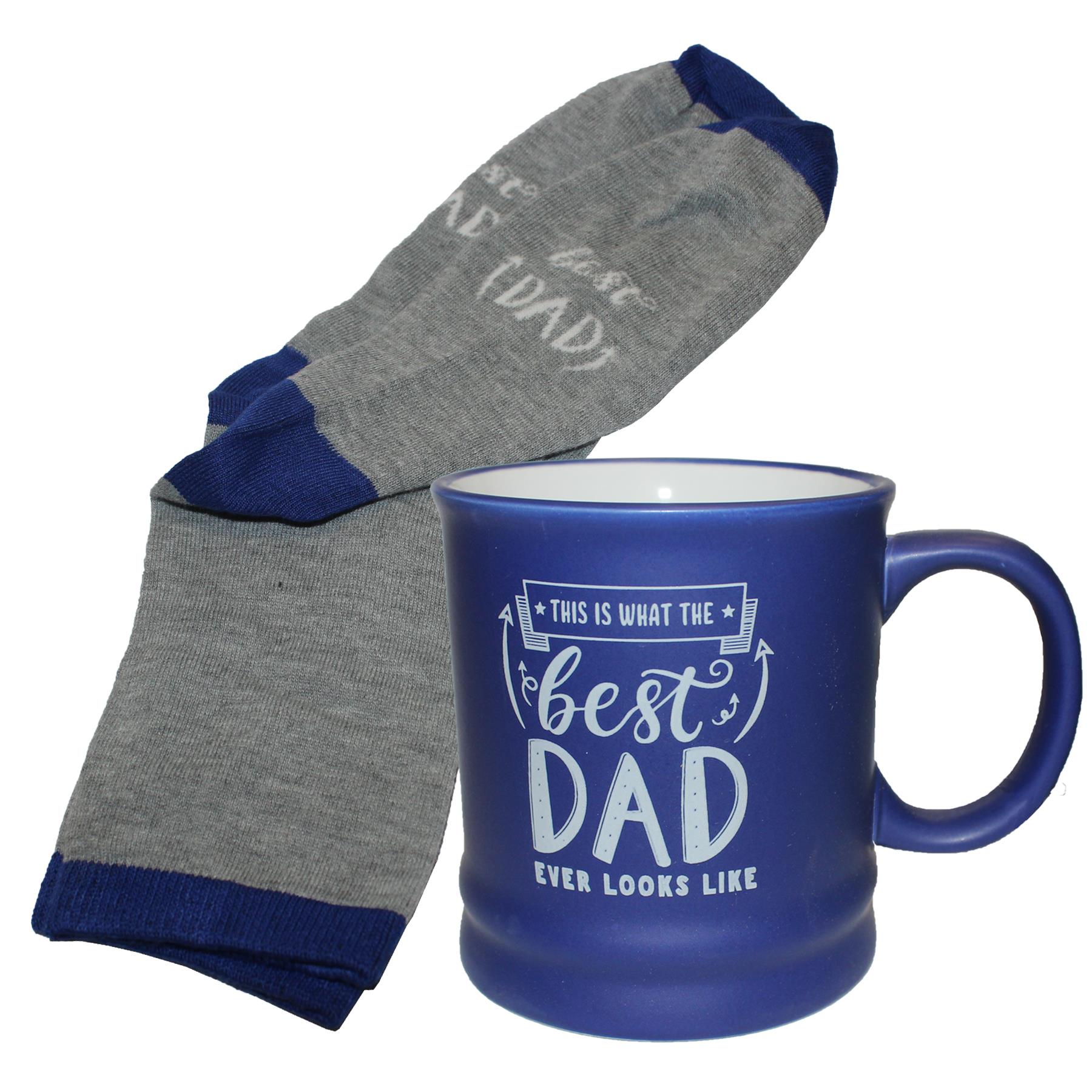 Father’s Day Ceramic Dad Mug and Socks Gift Set – Choose Design