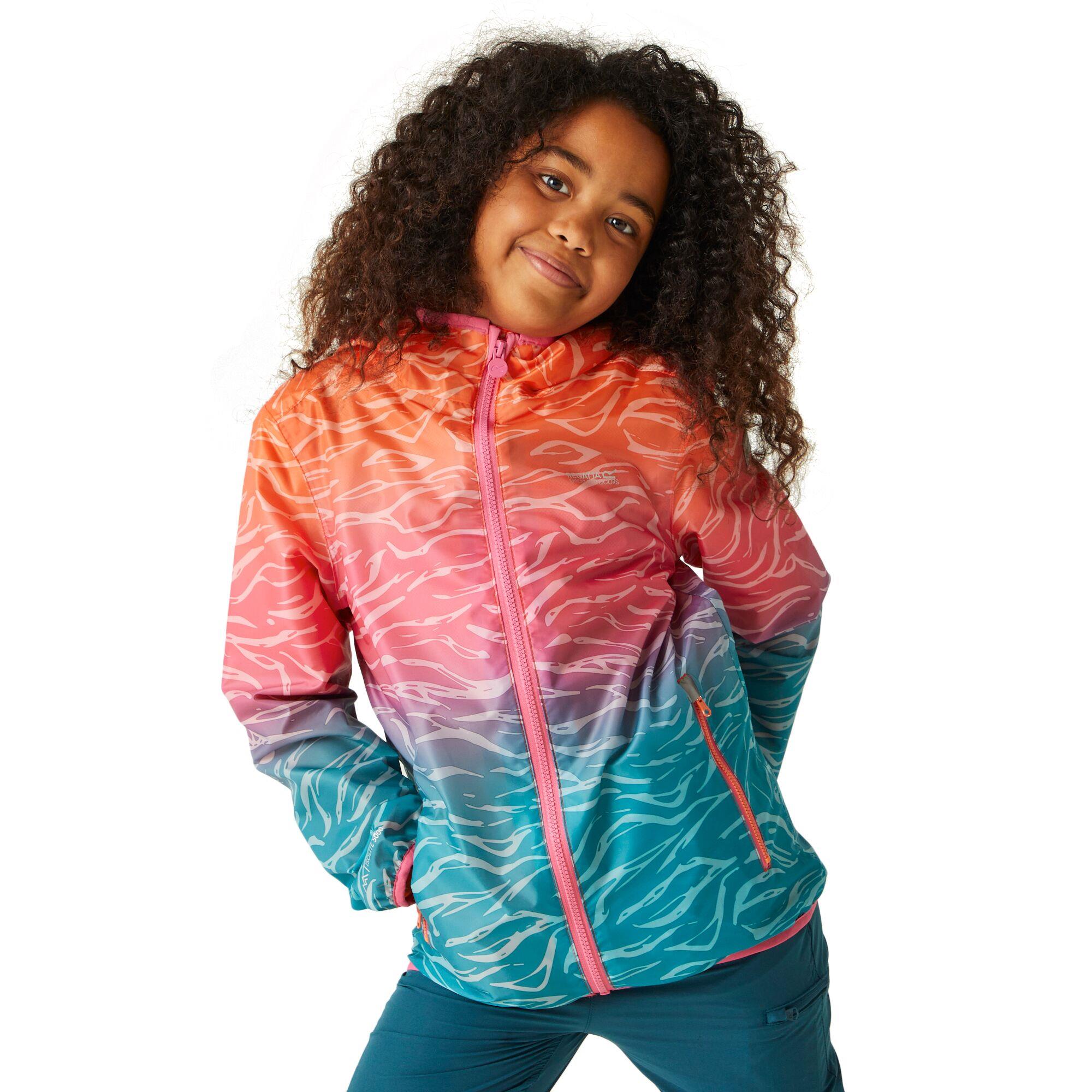 Regatta Printed Lever Kids Waterproof Packaway Jacket - Picture 61 of 83