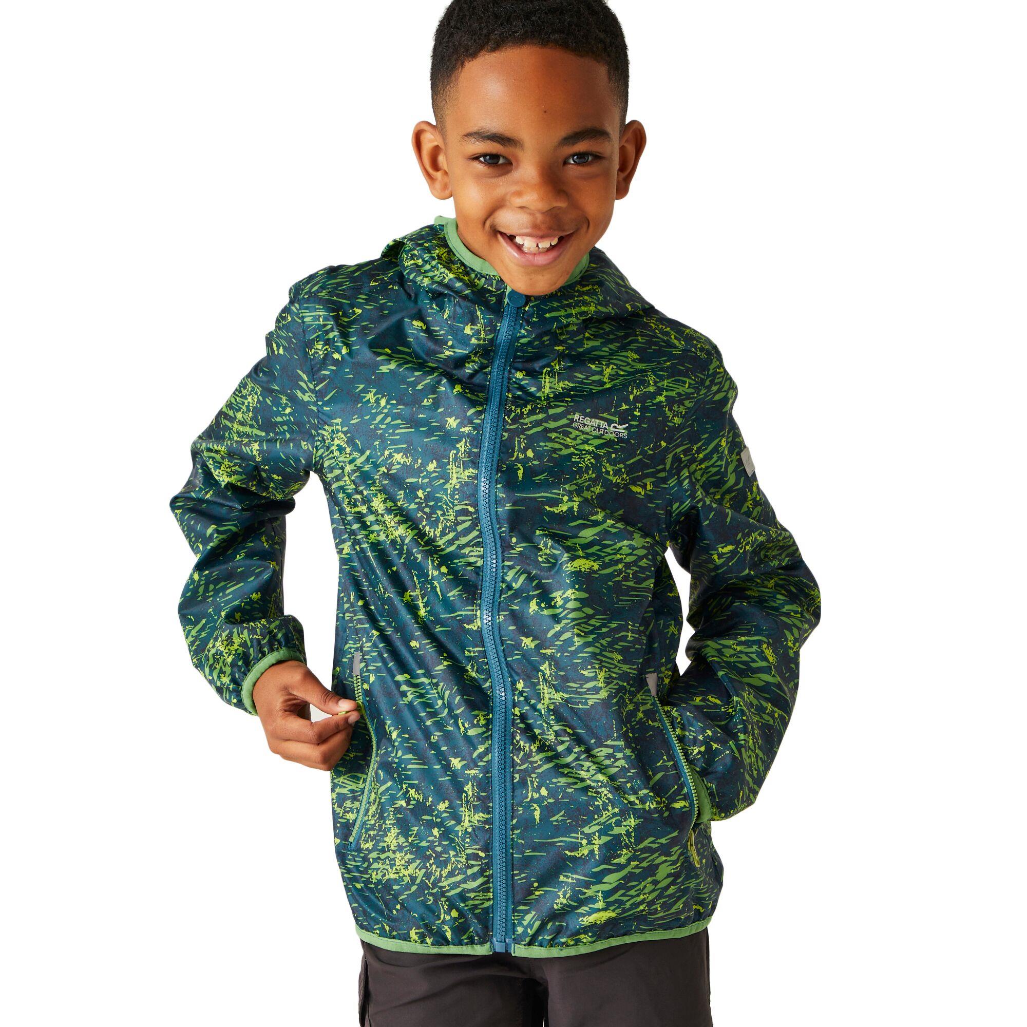 Regatta Printed Lever Kids Waterproof Packaway Jacket - Picture 68 of 83