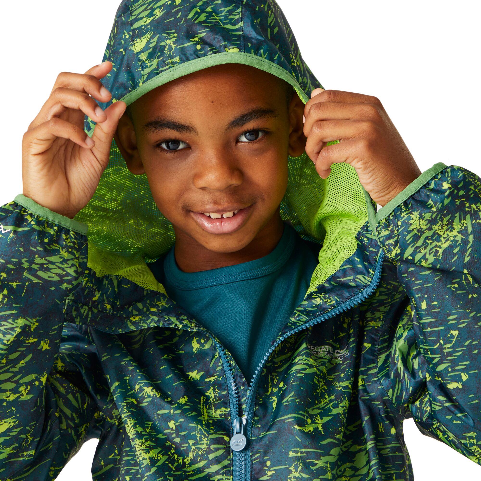 Regatta Printed Lever Kids Waterproof Packaway Jacket - Picture 71 of 83