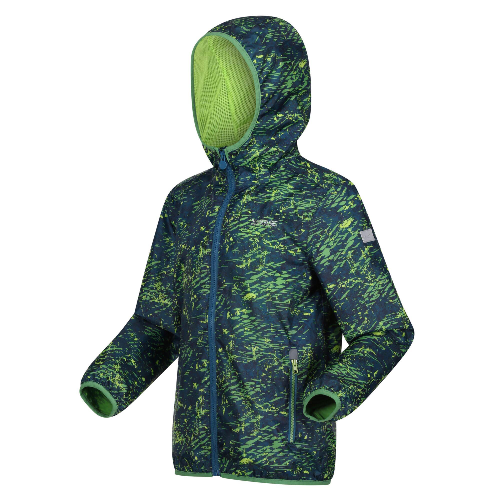 Regatta Printed Lever Kids Waterproof Packaway Jacket - Picture 72 of 83