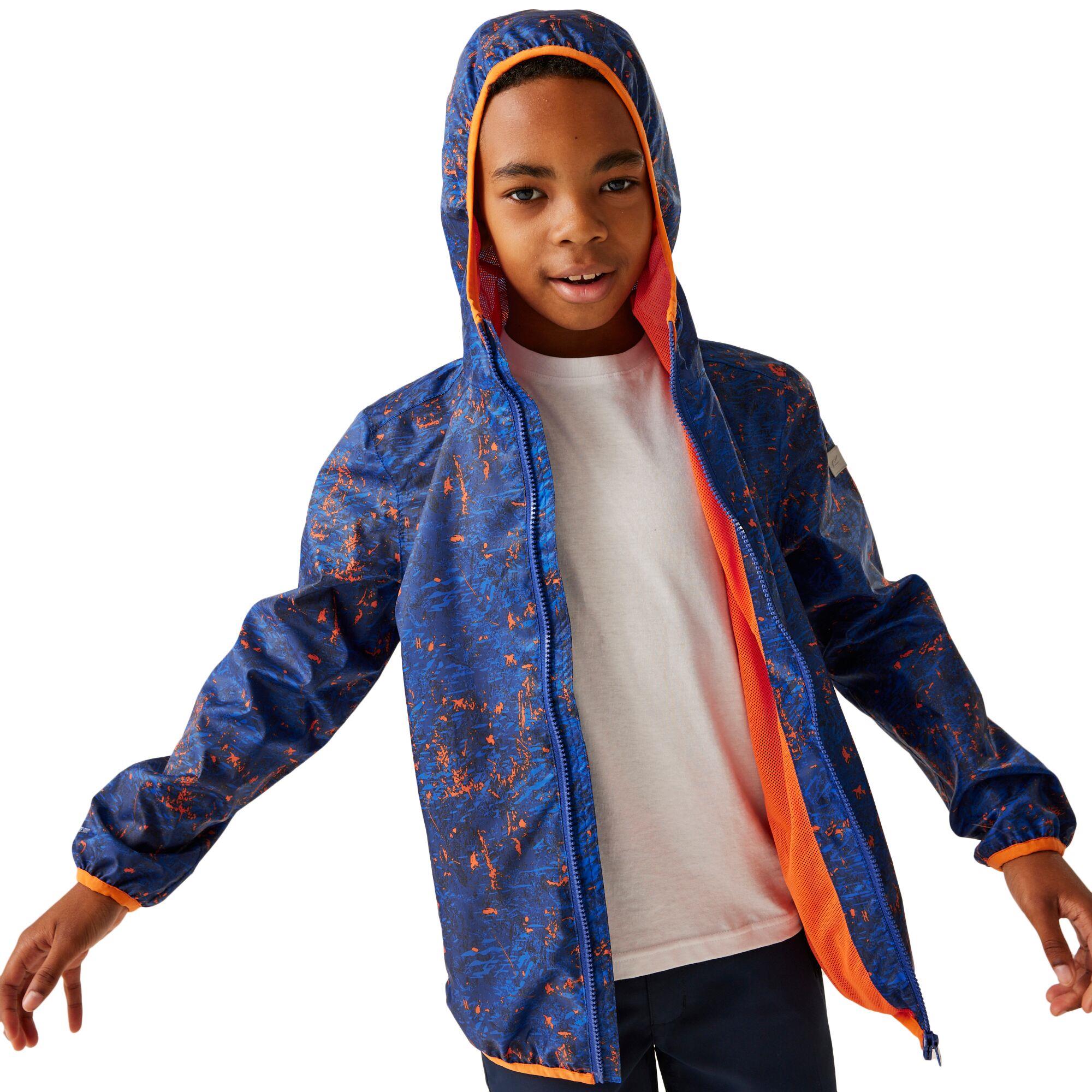 Regatta Printed Lever Kids Waterproof Packaway Jacket - Picture 79 of 83