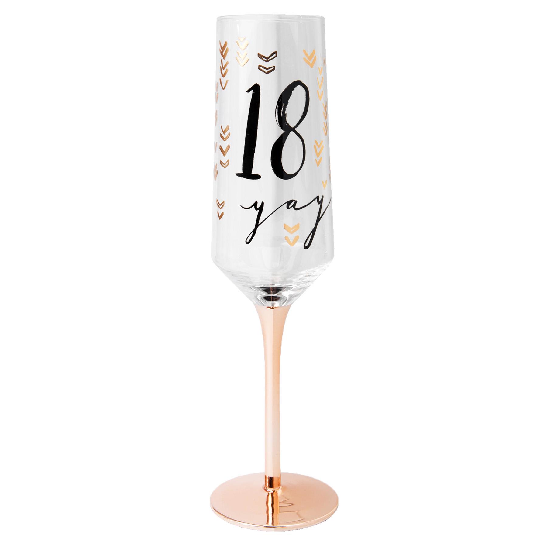 Luxe Birthday Champagne Flute with Rose Gold Stem by Hotchpotch – Choose Age