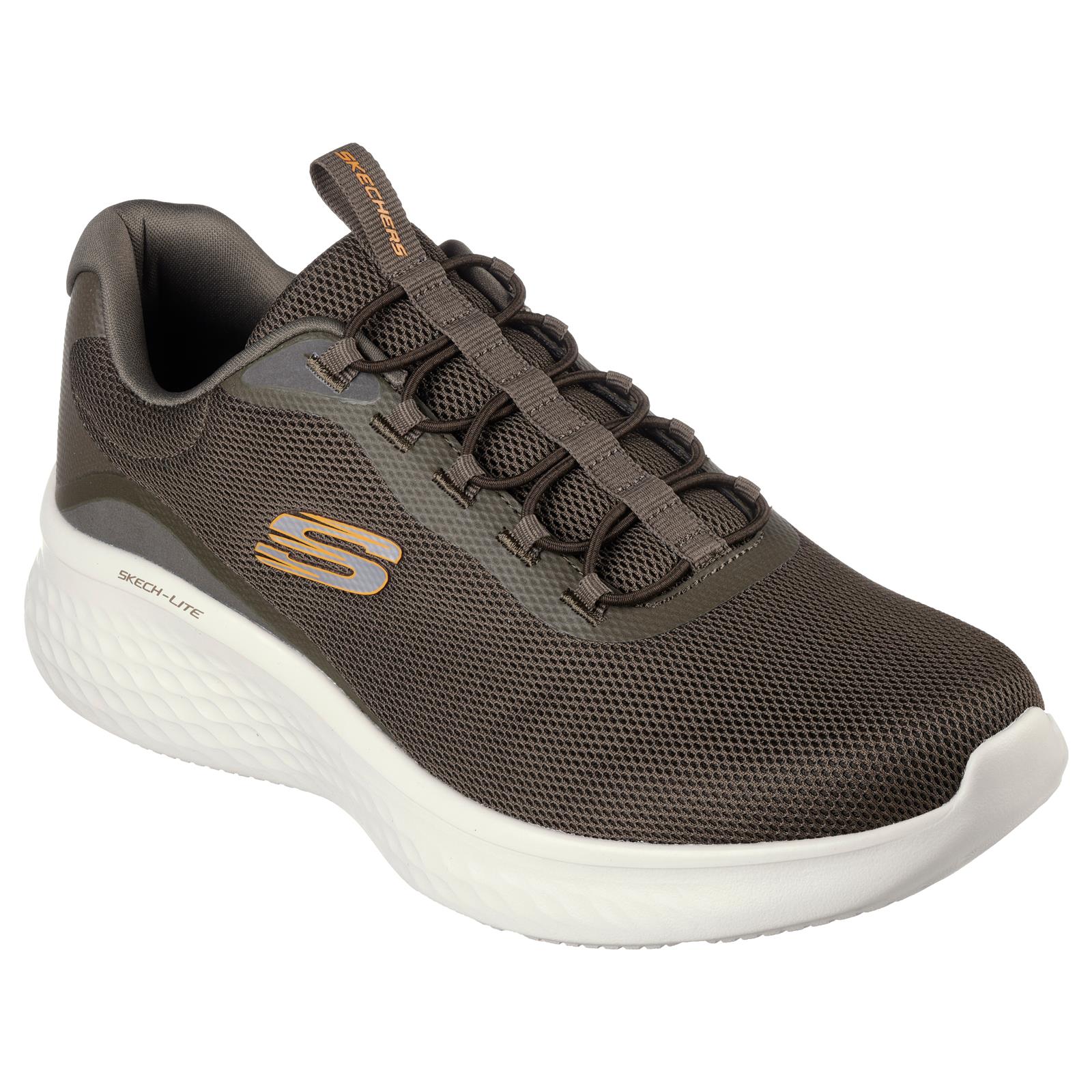 Skechers Mens Trainers Skech-Lite Olive Green Vegan Lightweight