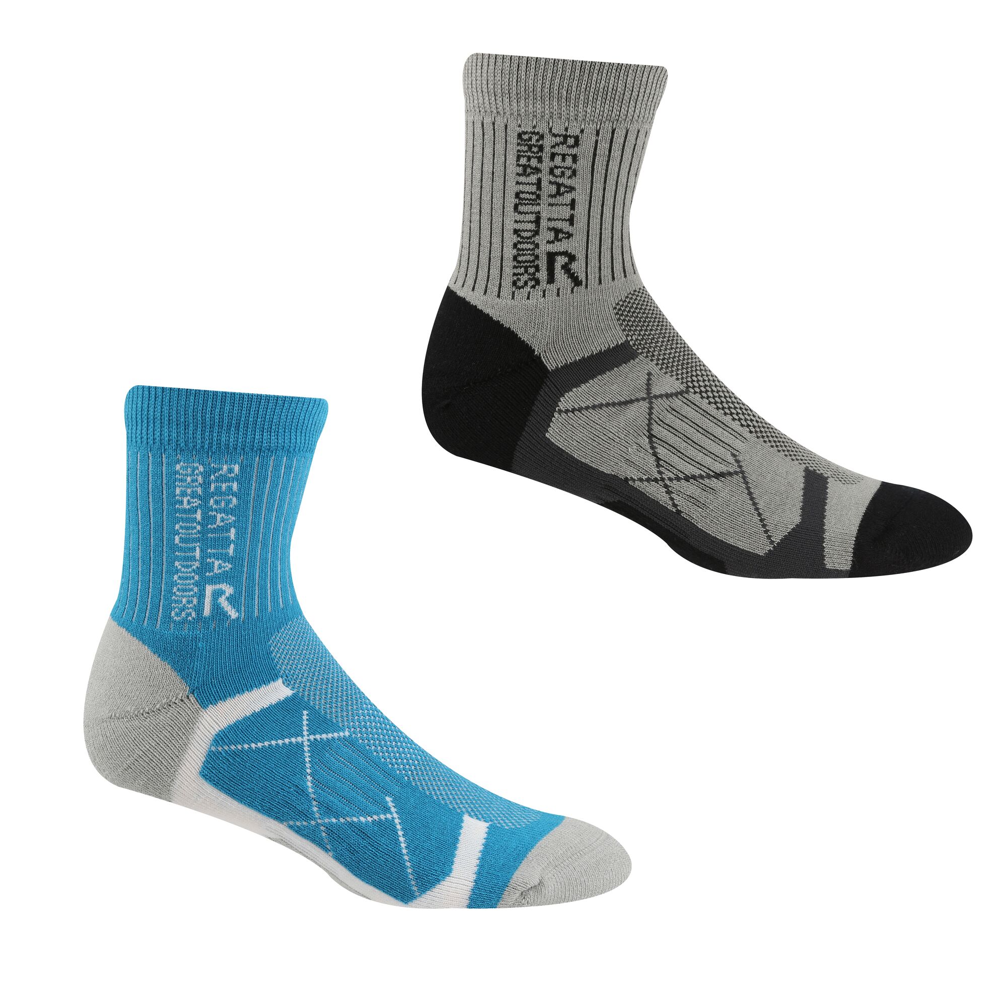 Regatta Womens Outdoor Active Socks 2 Pack Active Hiking Coolmax - Picture 2 of 3
