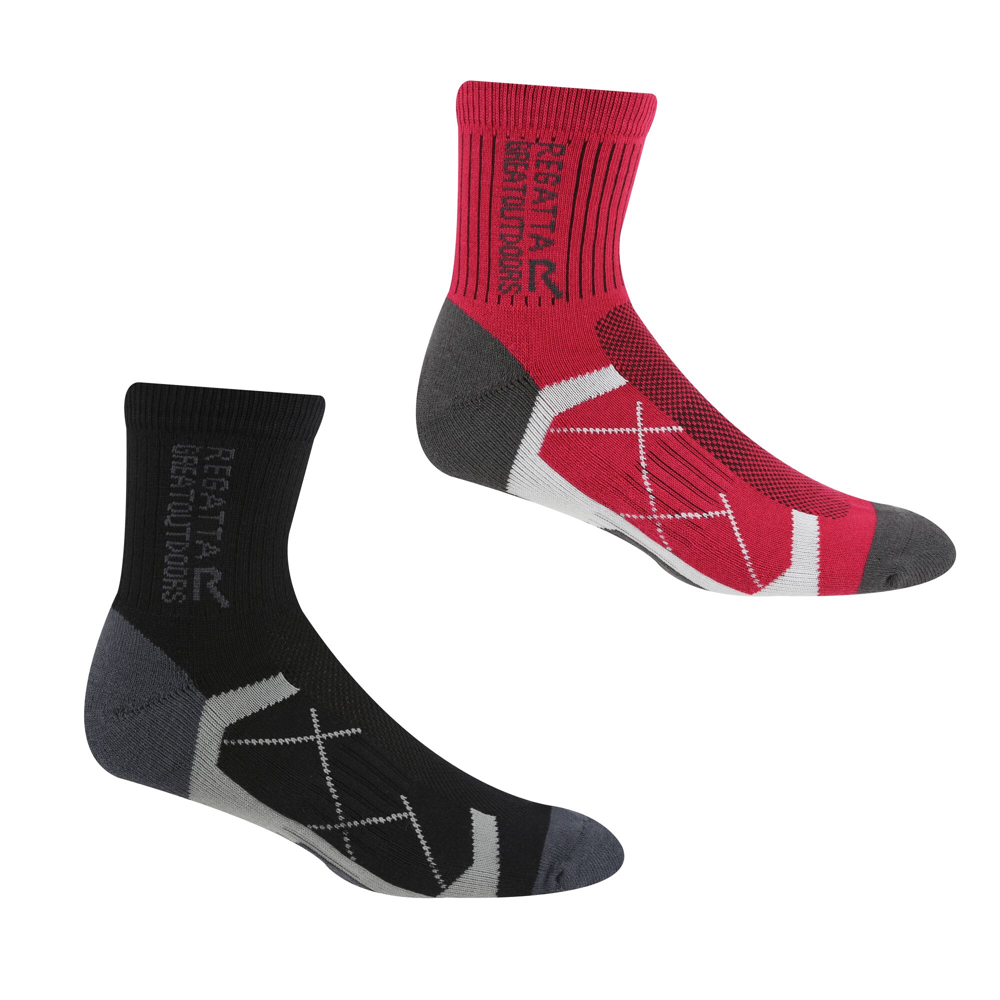 Regatta Womens Outdoor Active Socks 2 Pack Active Hiking Coolmax - Picture 3 of 3