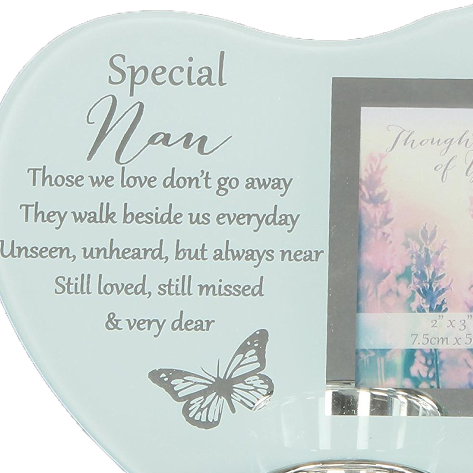 Glass Memorial Tea Light Candle Holder with Photo Frame - Choose Design - Picture 8 of 24