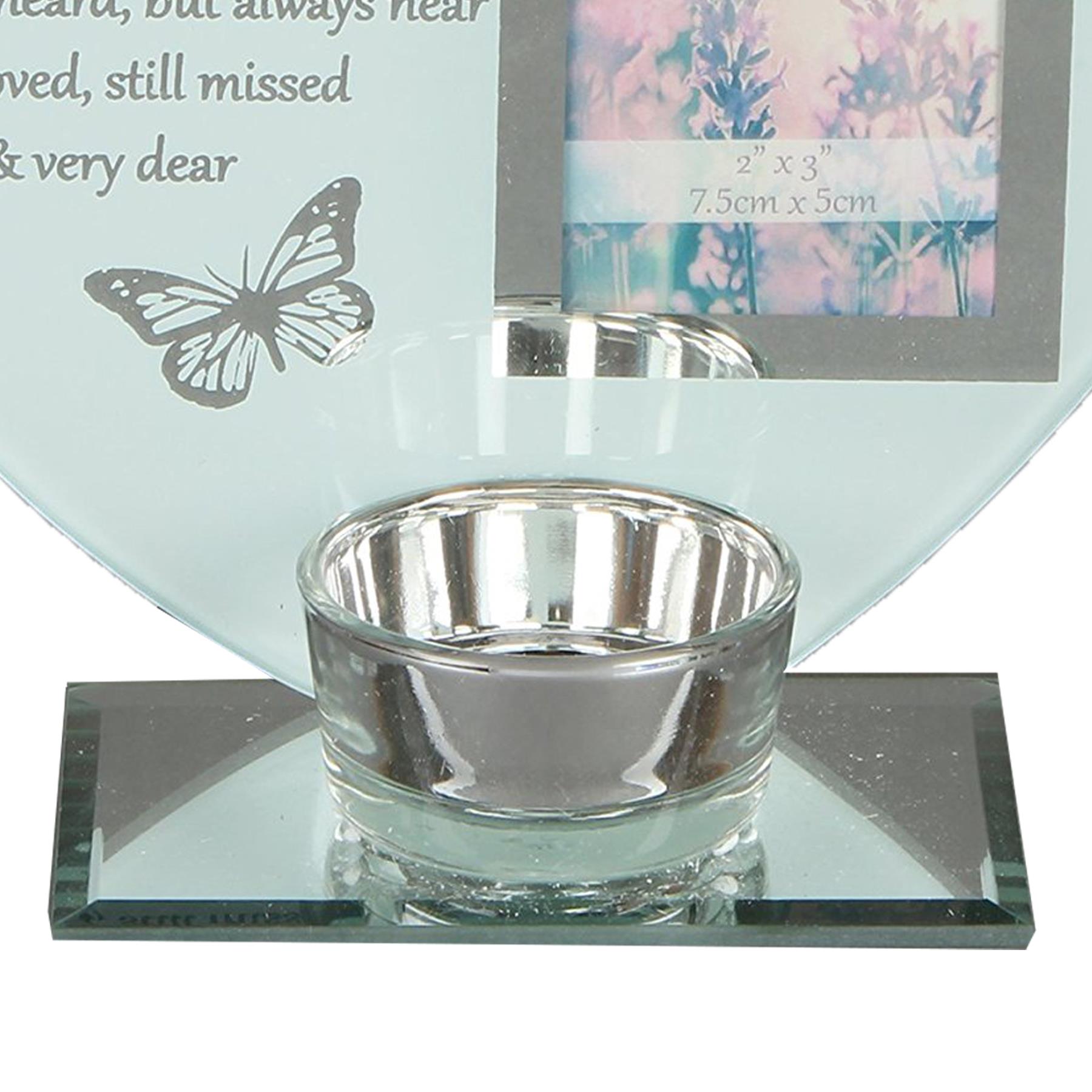 Glass Memorial Tea Light Candle Holder with Photo Frame - Choose Design - Picture 9 of 24