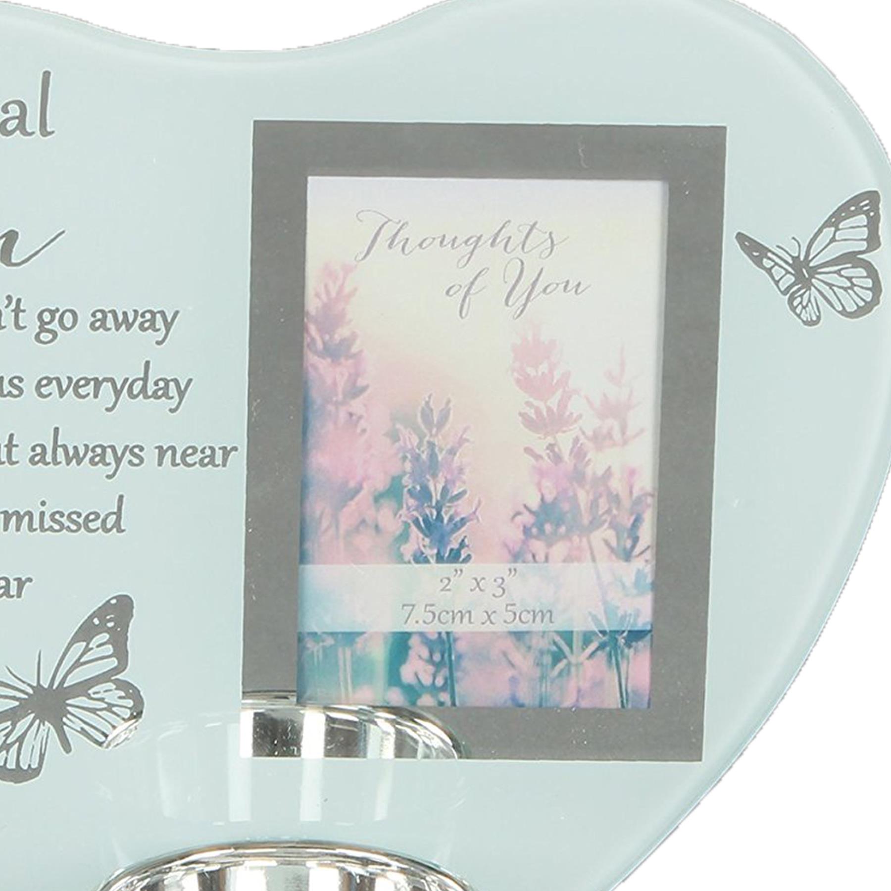 Glass Memorial Tea Light Candle Holder with Photo Frame - Choose Design - Picture 10 of 24