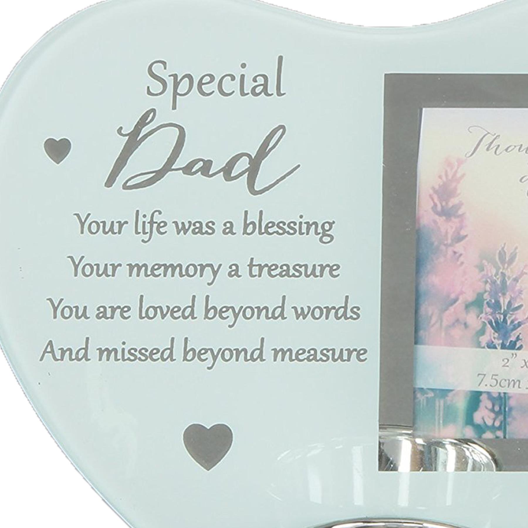 Glass Memorial Tea Light Candle Holder with Photo Frame - Choose Design - Picture 16 of 24