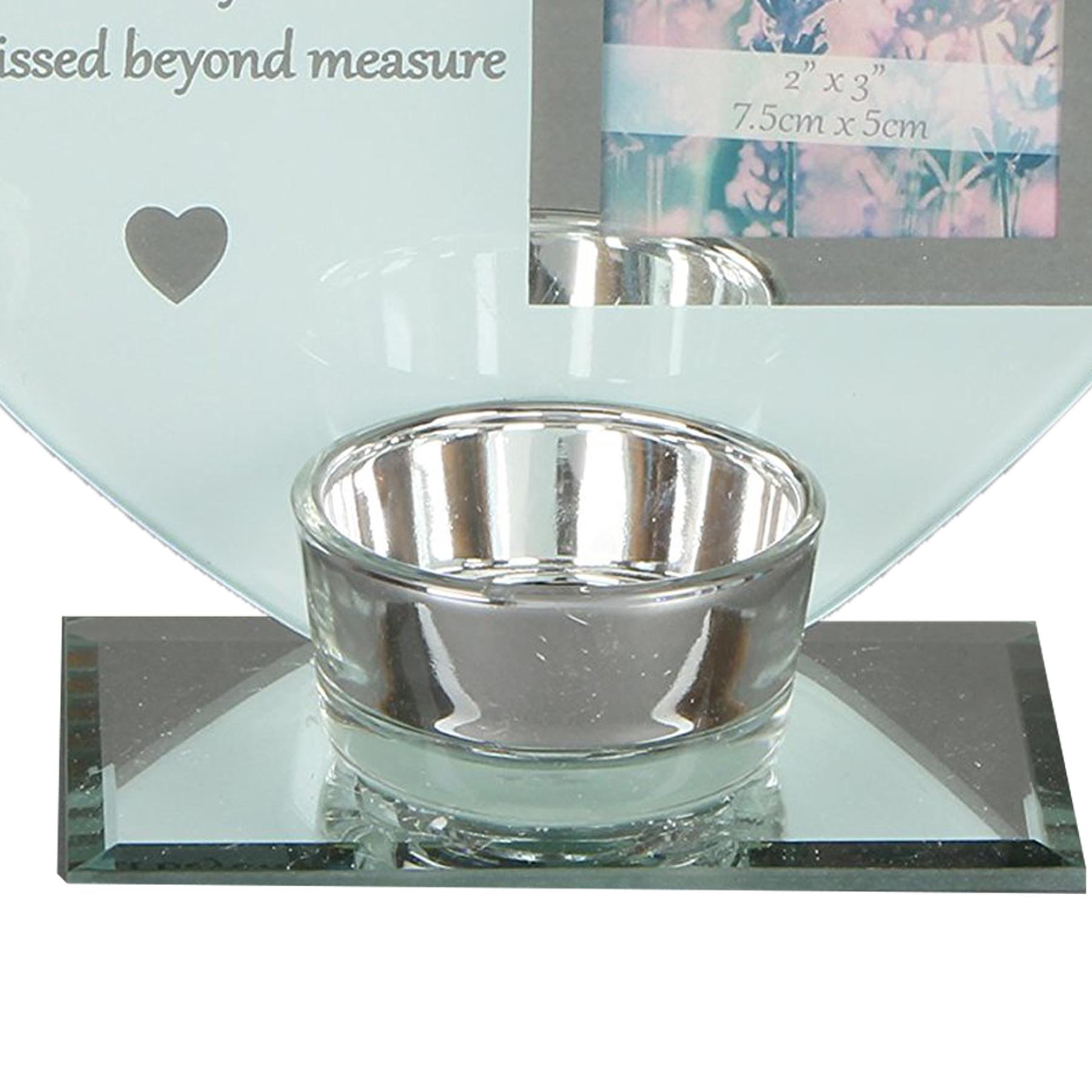 Glass Memorial Tea Light Candle Holder with Photo Frame - Choose Design - Picture 17 of 24