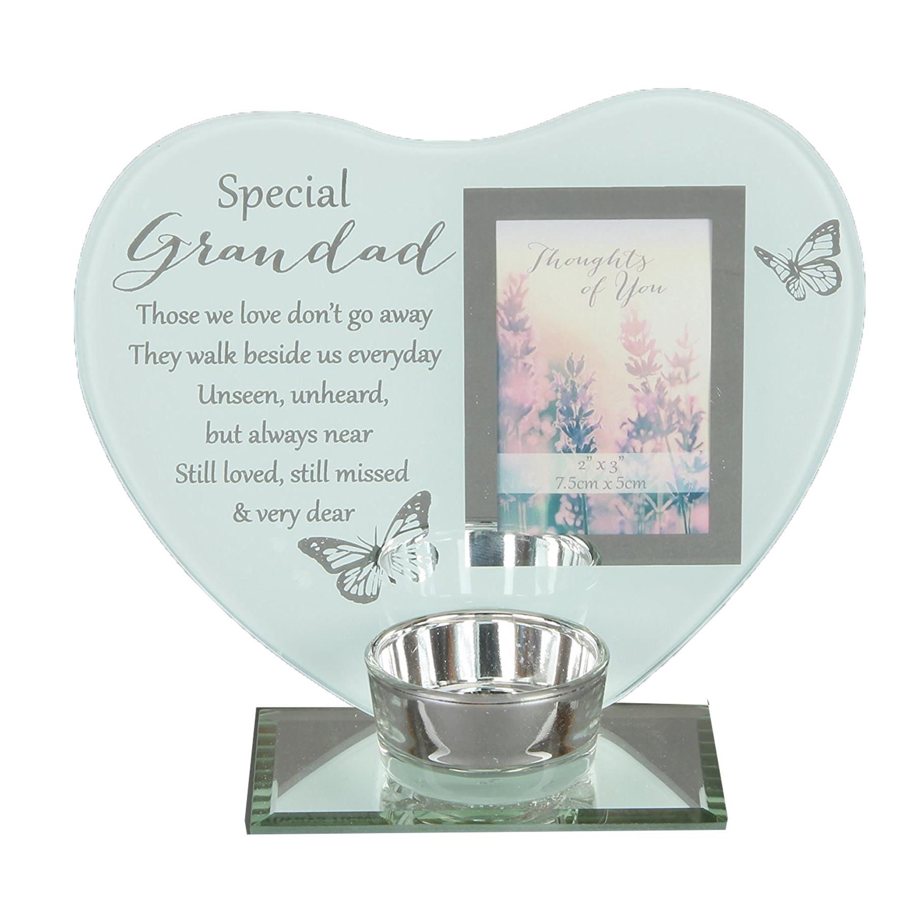 Glass Memorial Tea Light Candle Holder with Photo Frame - Choose Design - Picture 19 of 24