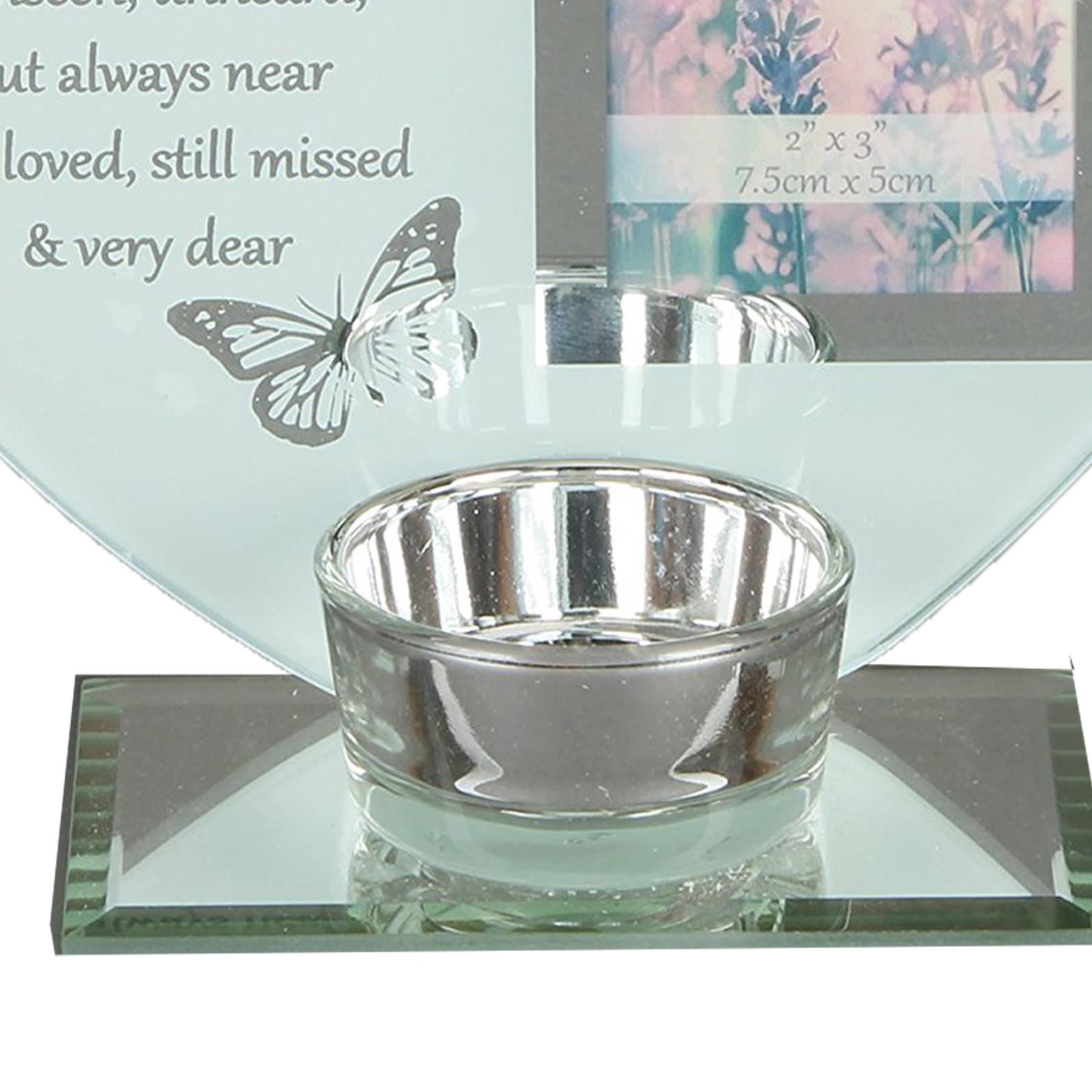 Glass Memorial Tea Light Candle Holder with Photo Frame - Choose Design - Picture 21 of 24