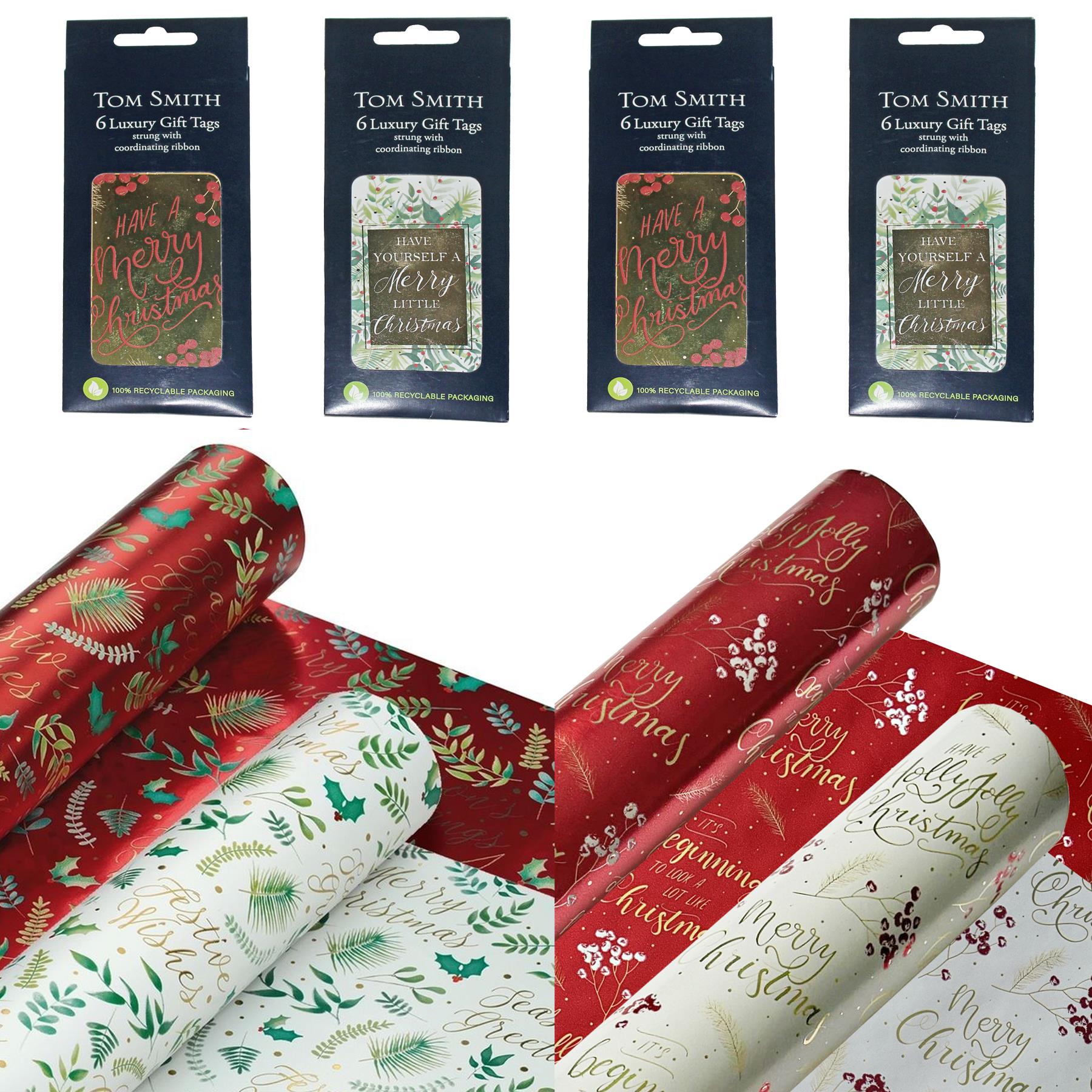 Handled Gift Bags Assortment 80-Pack Christmas Kraft Gift Bags With Handles - 8.3x5.9 Inch Holiday Goodie Bags In Assorted Designs Xmas Candy Bags