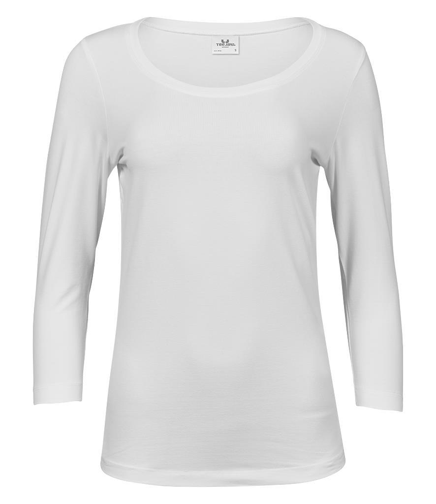 Tee Jays Womens Ladies Stretch Cotton/Elastane 3/4 Sleeve Tee T-Shirt S-3XL - Picture 4 of 5