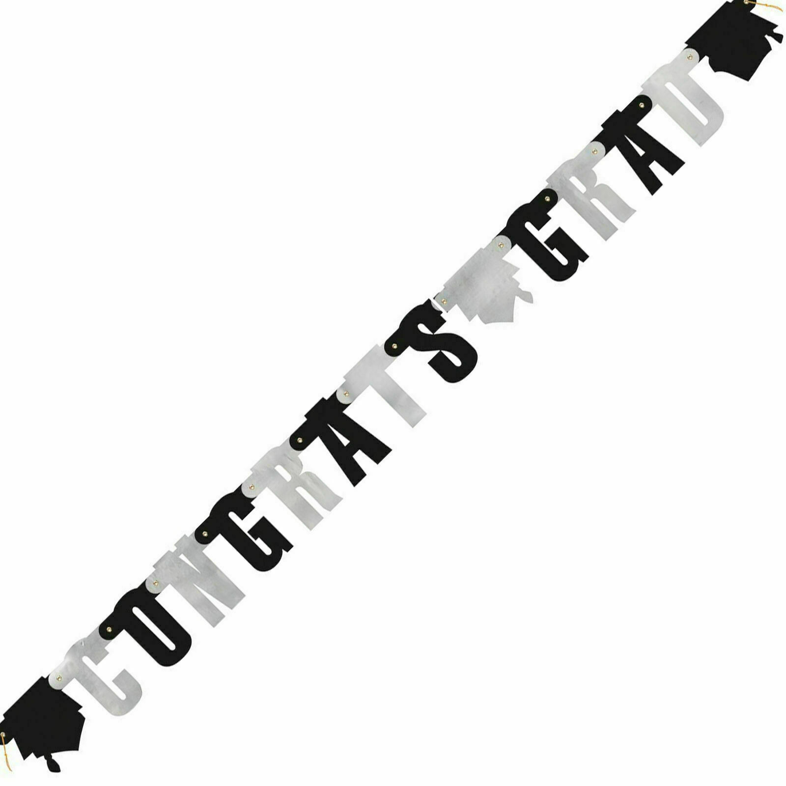Graduation Banner, Bunting Black and Silver - Choose Design - Picture 3 of 8