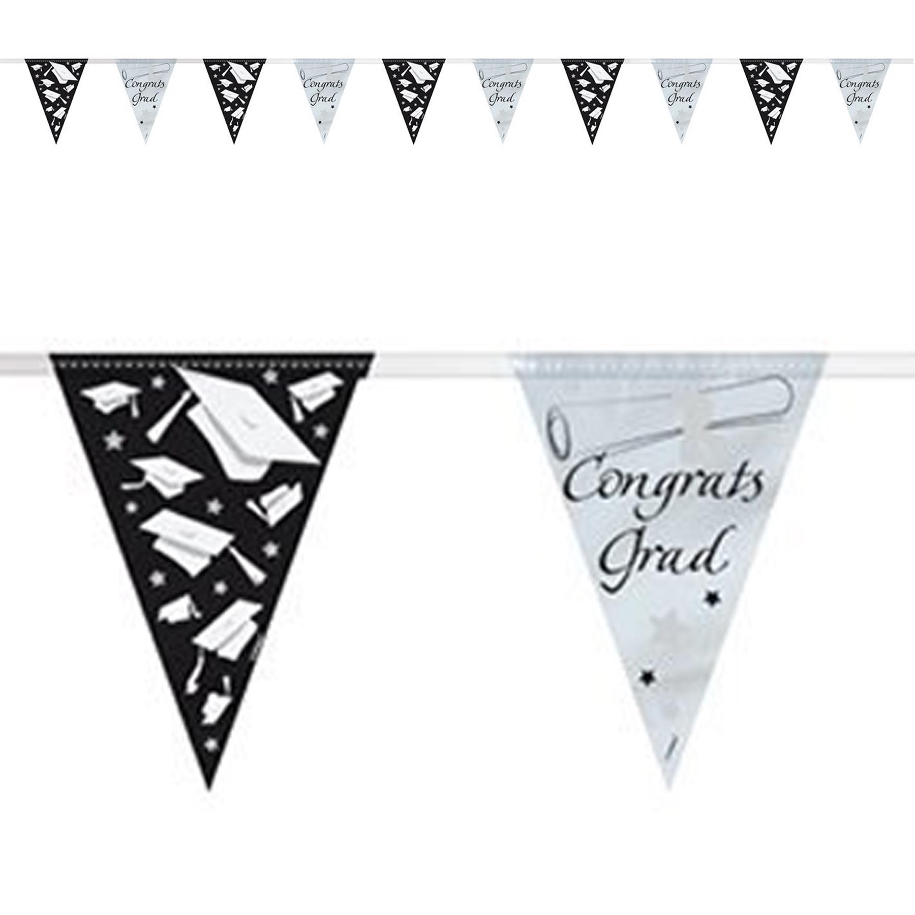 Graduation Banner, Bunting Black and Silver - Choose Design - Picture 6 of 8