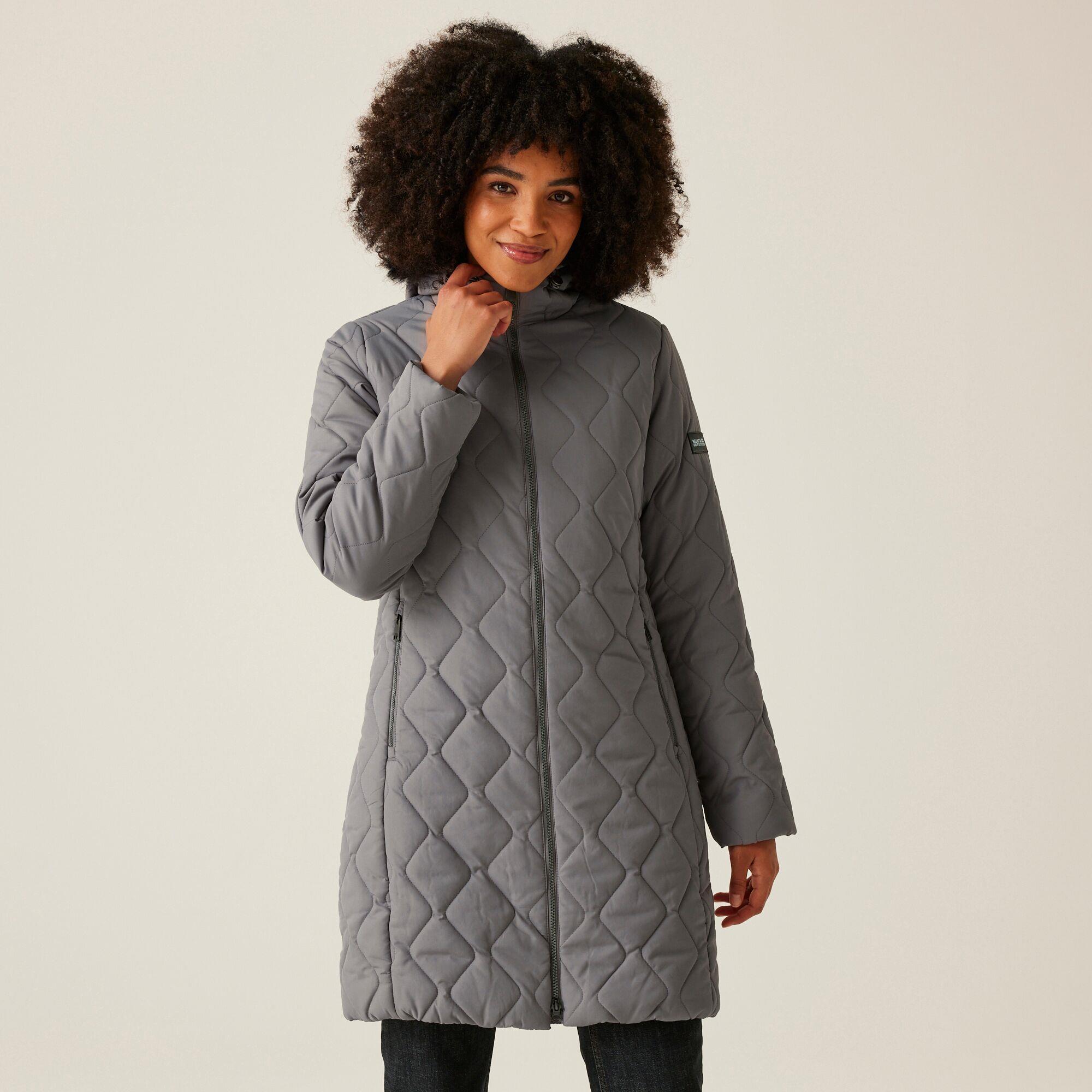 Regatta Womens Fritha III Jacket Quilted Insulated Hooded Parka Faux Fur Trim 