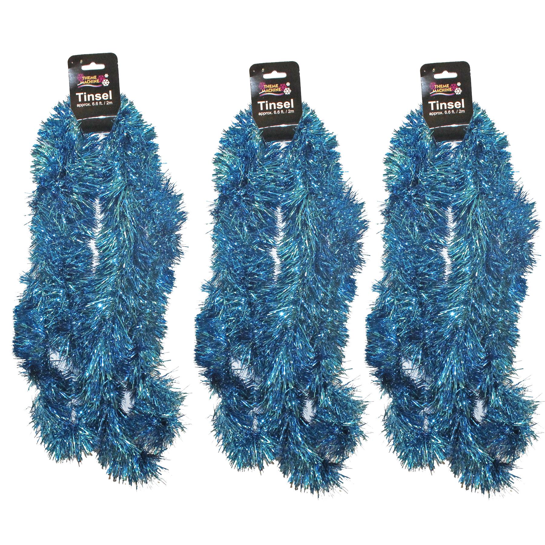 Christmas Tinsel Tree Room Decoration 6 Metres (3x 2M) Blue or Pink - Picture 2 of 3