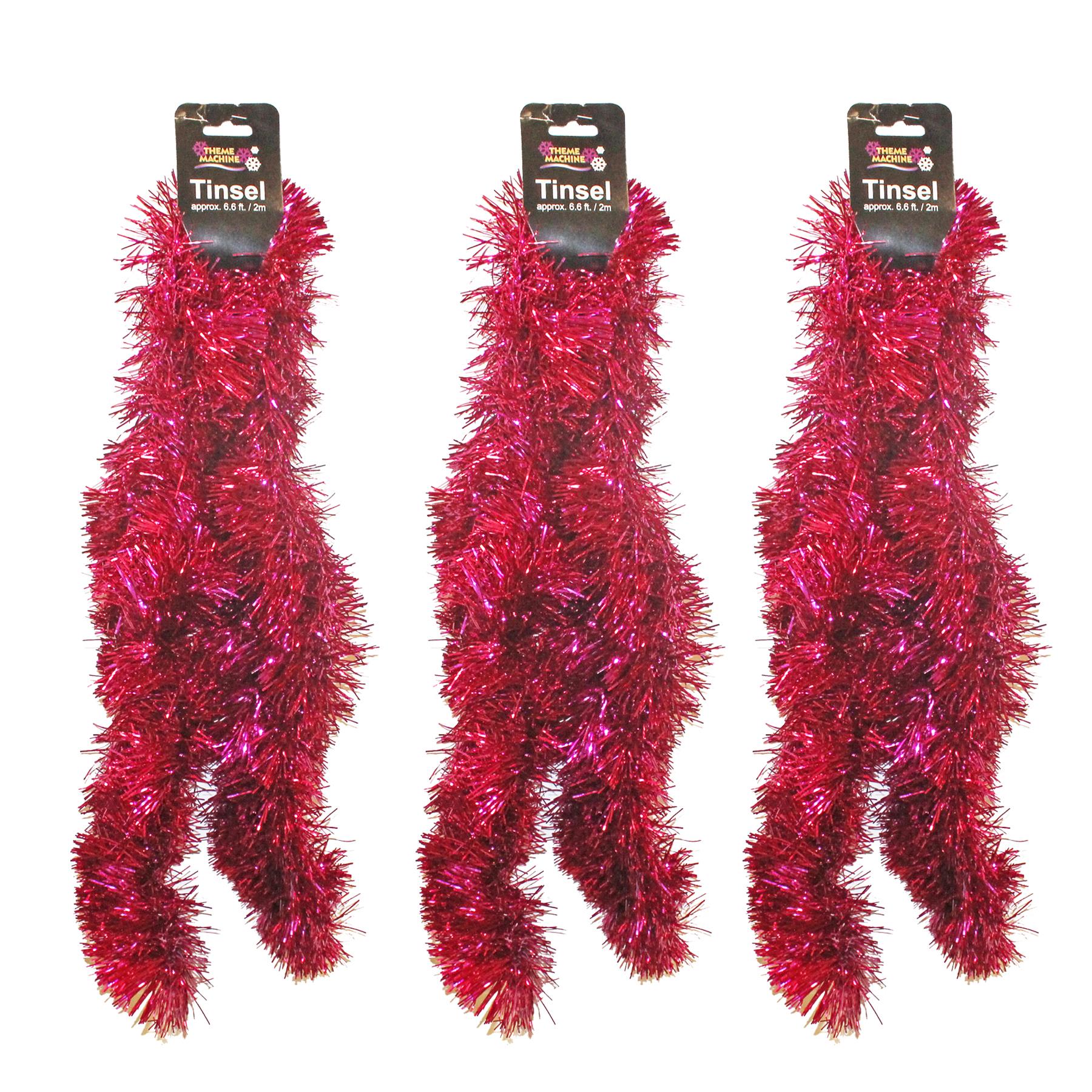Christmas Tinsel Tree Room Decoration 6 Metres (3x 2M) Blue or Pink - Picture 3 of 3