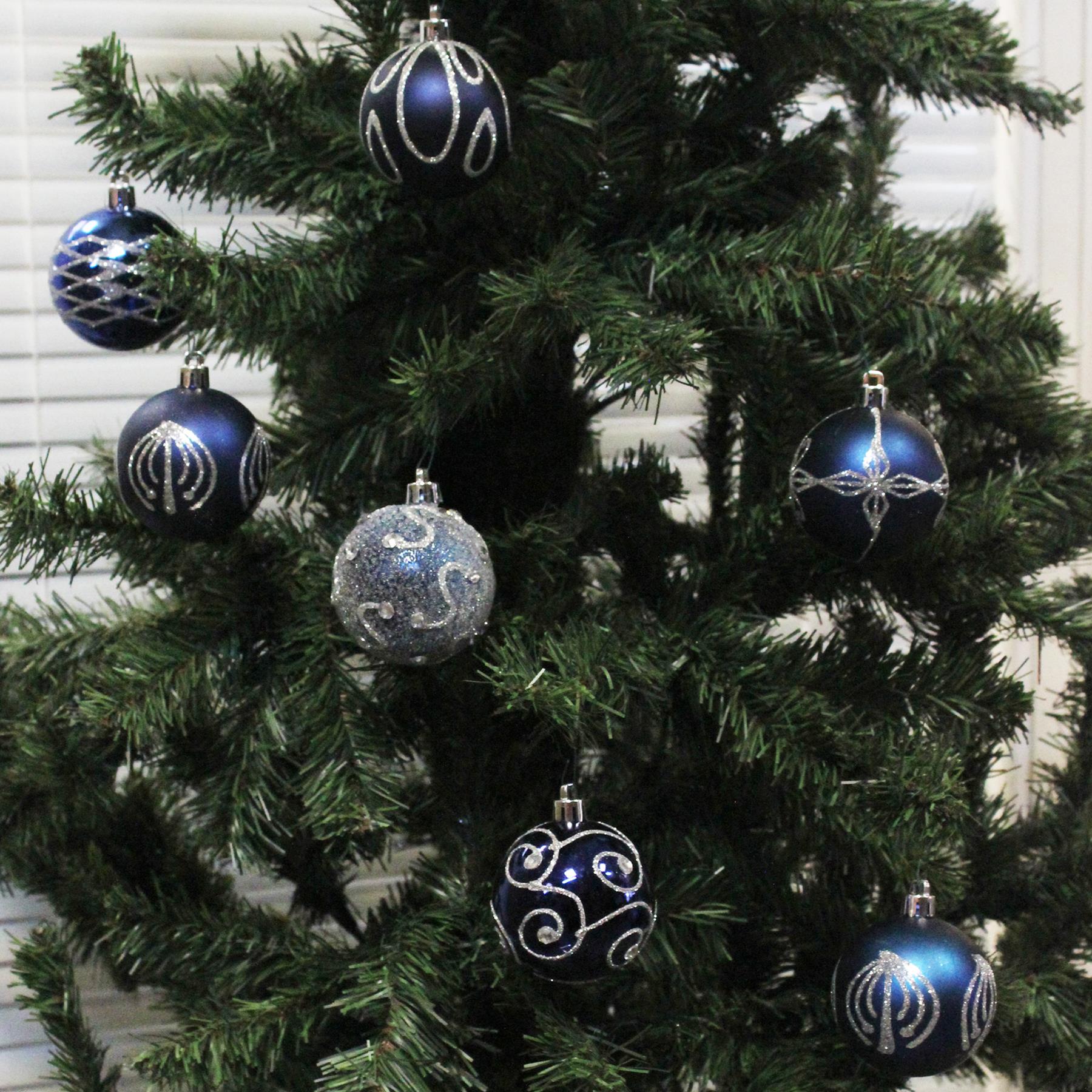 Christmas Shatterproof Tree Decorations Midnight Blue - Choose Design - Picture 11 of 16