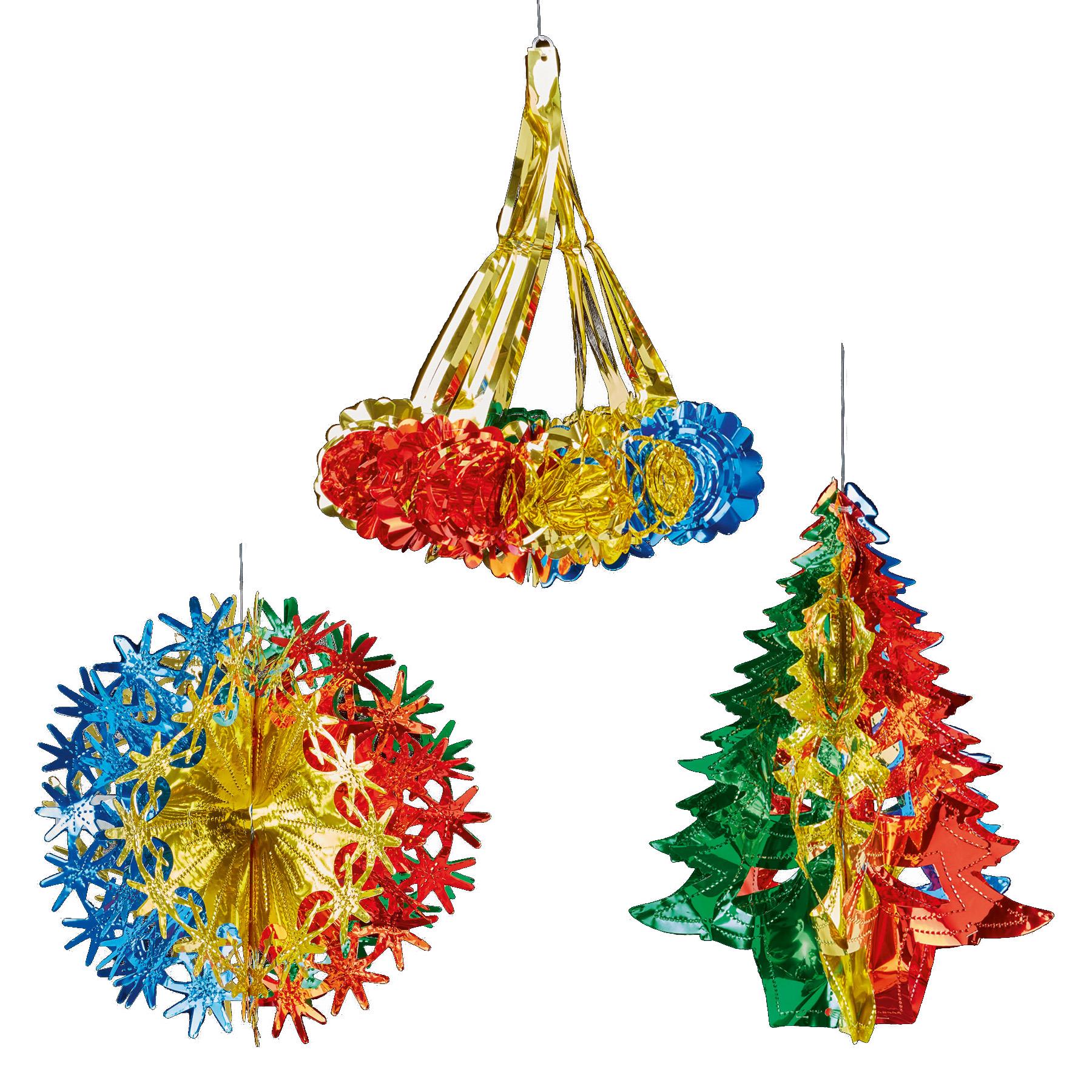 Christmas Foil Ceiling Decorations Multicolour - Choose Design - Picture 13 of 21