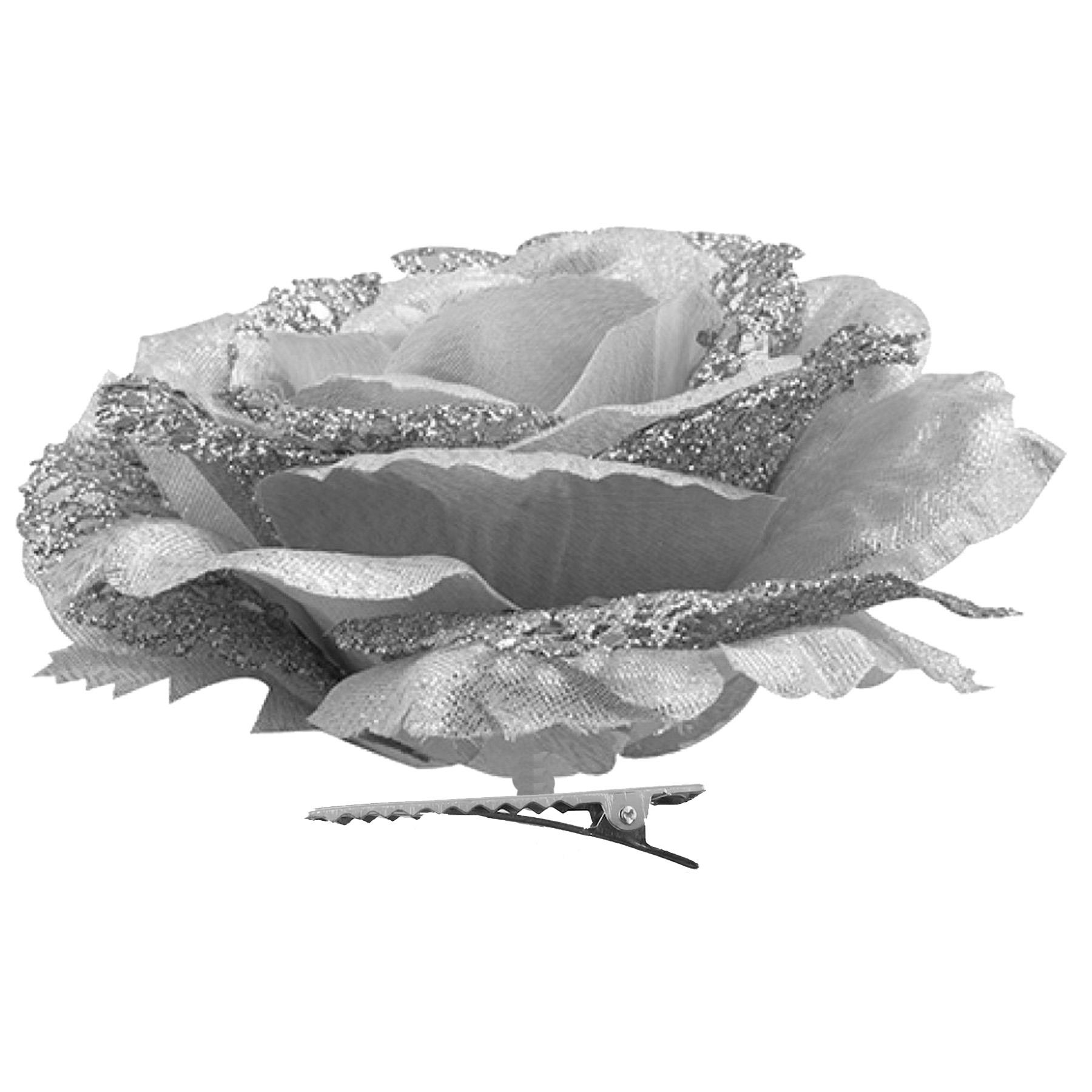 Clip de decoración de árbol de Navidad en tela rosa flor - Elige color - Imagen 7 de 7