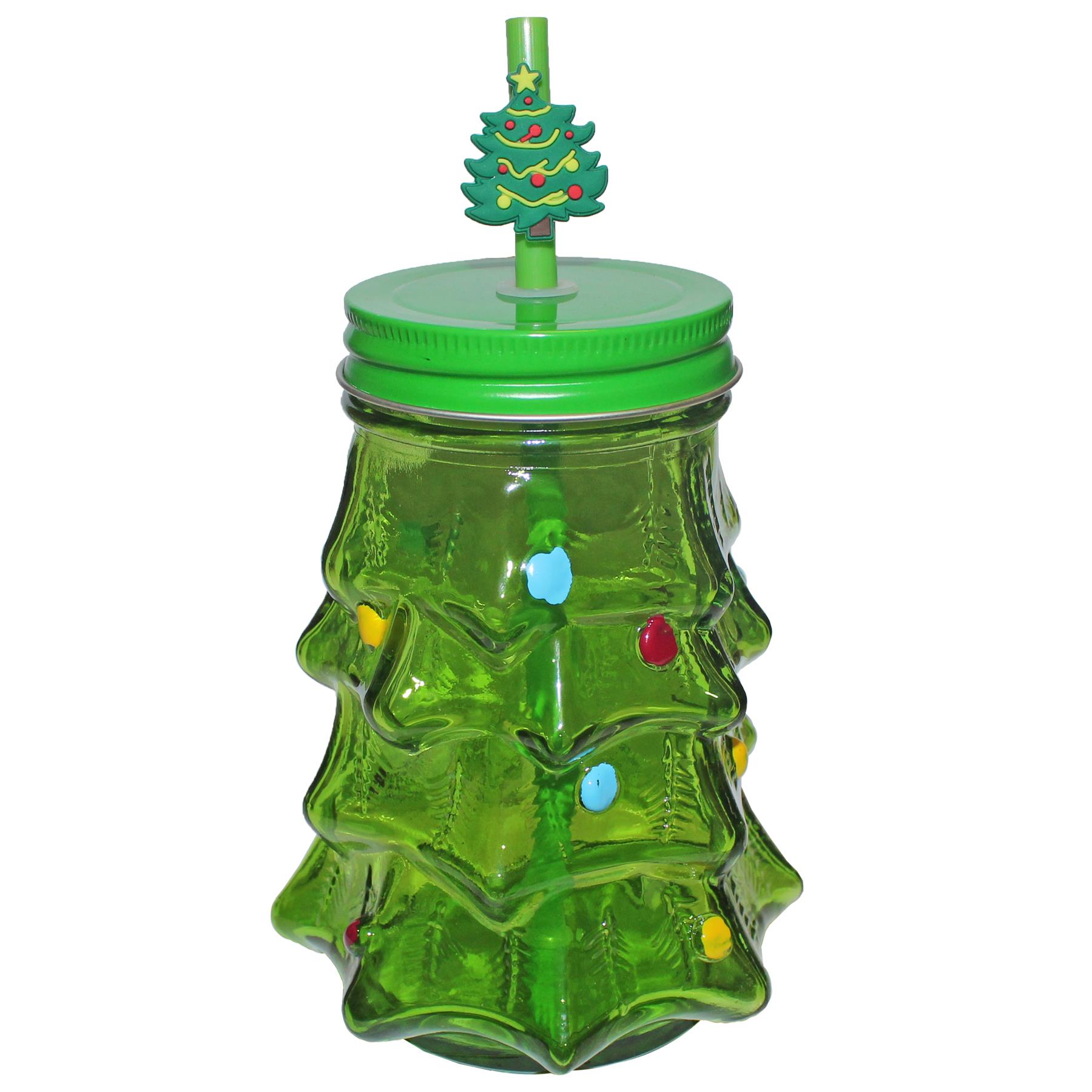 Weihnachten Glas Tasse mit Strohhalm Neuheit Form Design - Bild 2 von 7