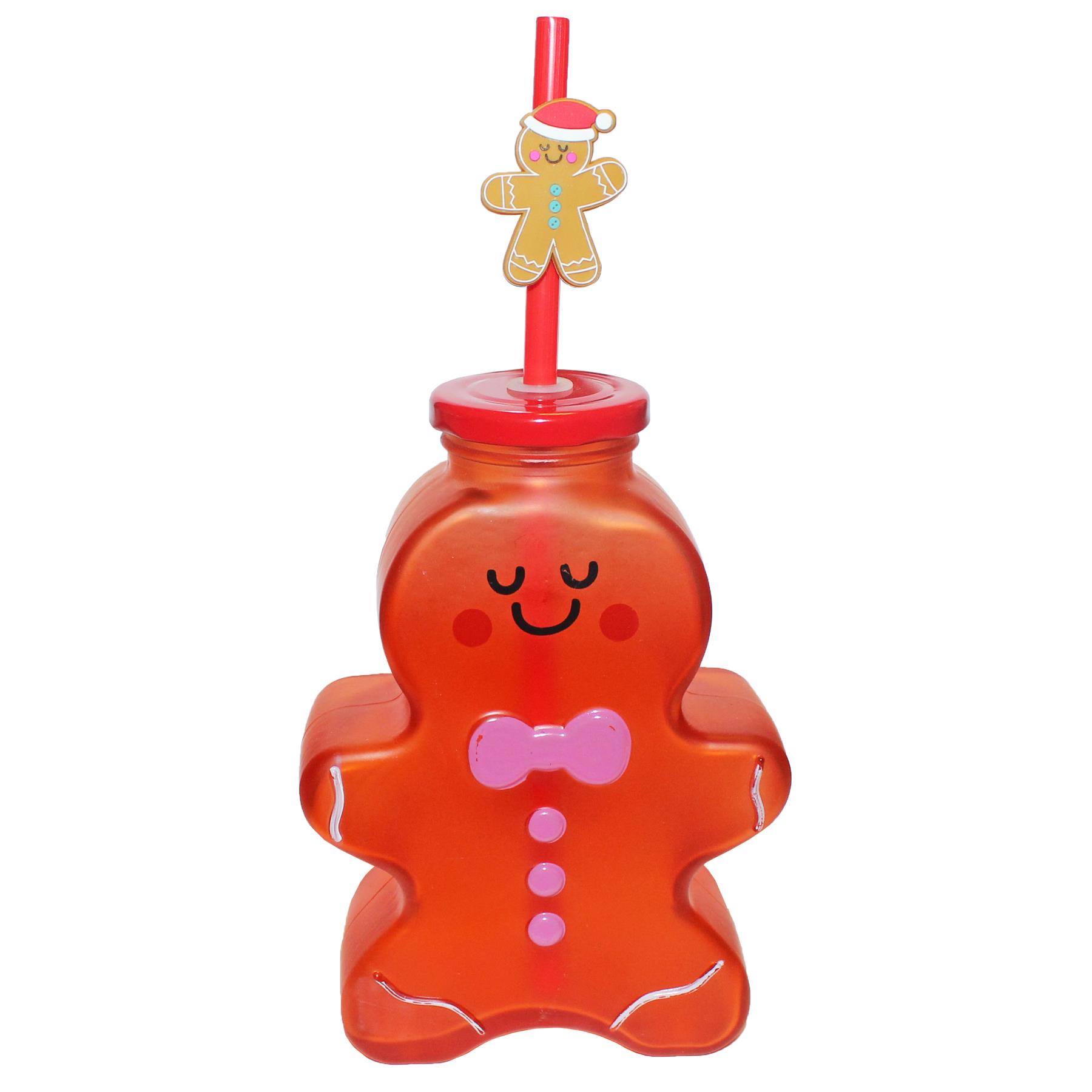 Weihnachten Glas Tasse mit Strohhalm Neuheit Form Design - Bild 5 von 7