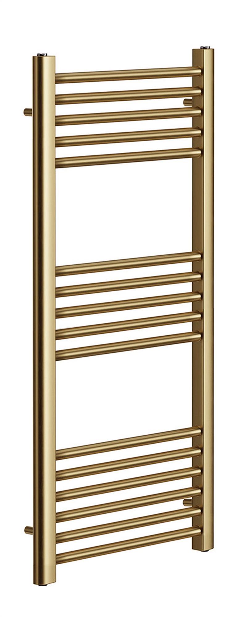 York Flat Brushed Brass Central Heating Towel Rails Bathroom Radiator - Picture 13 of 20