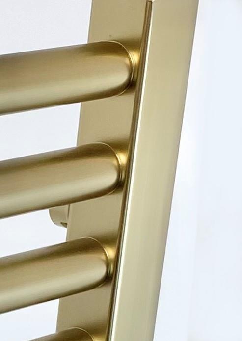 York Flat Brushed Brass Central Heating Towel Rails Bathroom Radiator - Picture 19 of 20