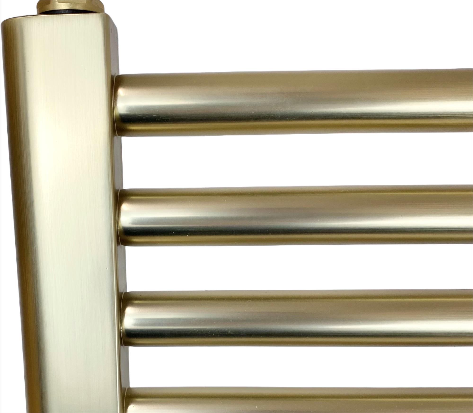 York Flat Brushed Brass Central Heating Towel Rails Bathroom Radiator - Picture 20 of 20