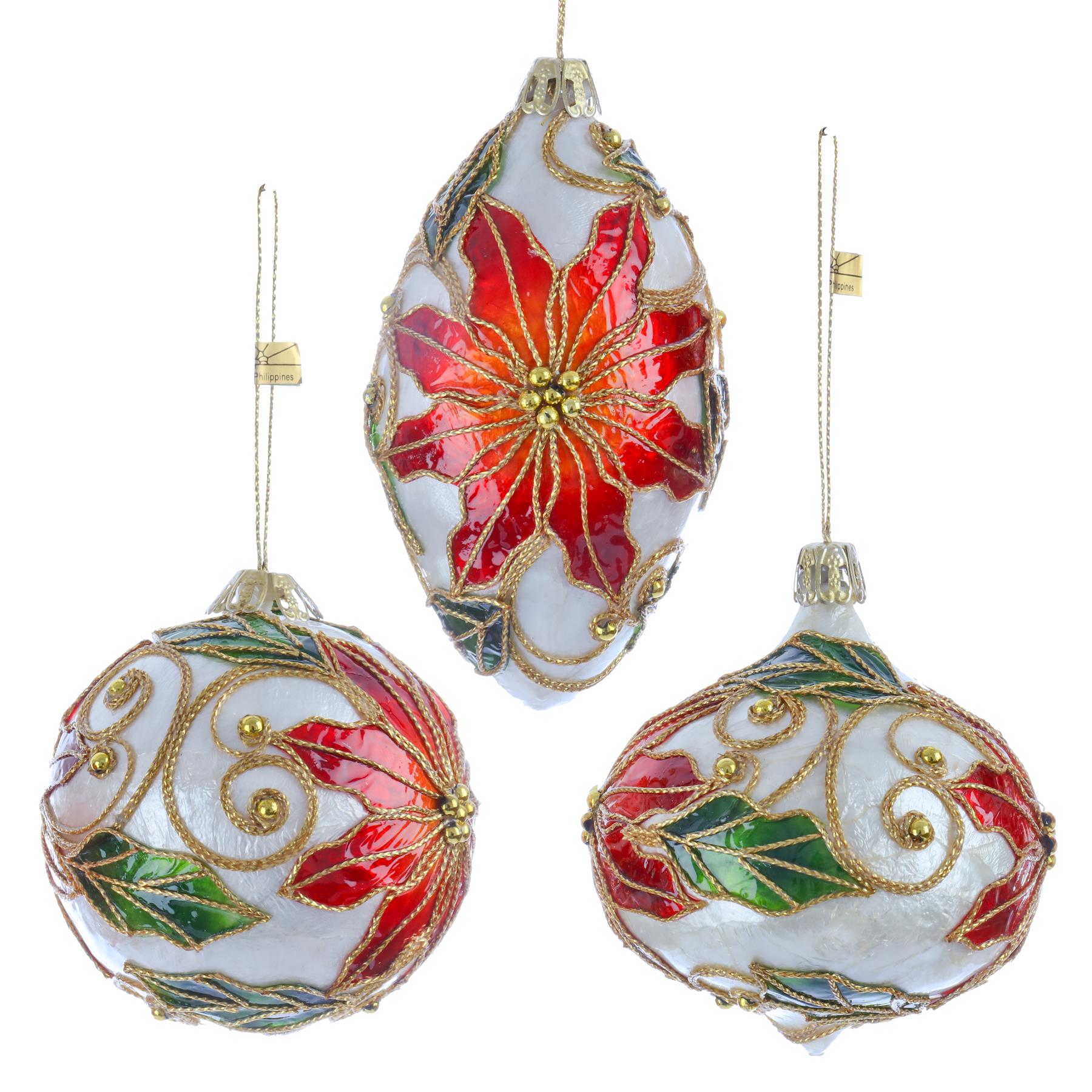 Weihnachtsbaumdekoration Set Mit 3 Kugeln Luxus Weihnachtsstern Design  80-120mm | eBay.de