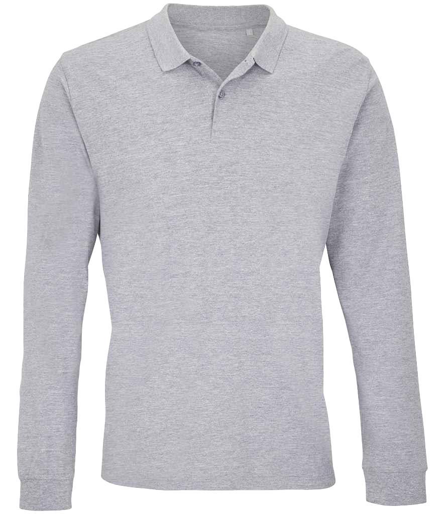 SOL'S Organic Cotton Pique Planet Long Sleeve Piqué Polo Shirt S-5XL - Picture 8 of 8
