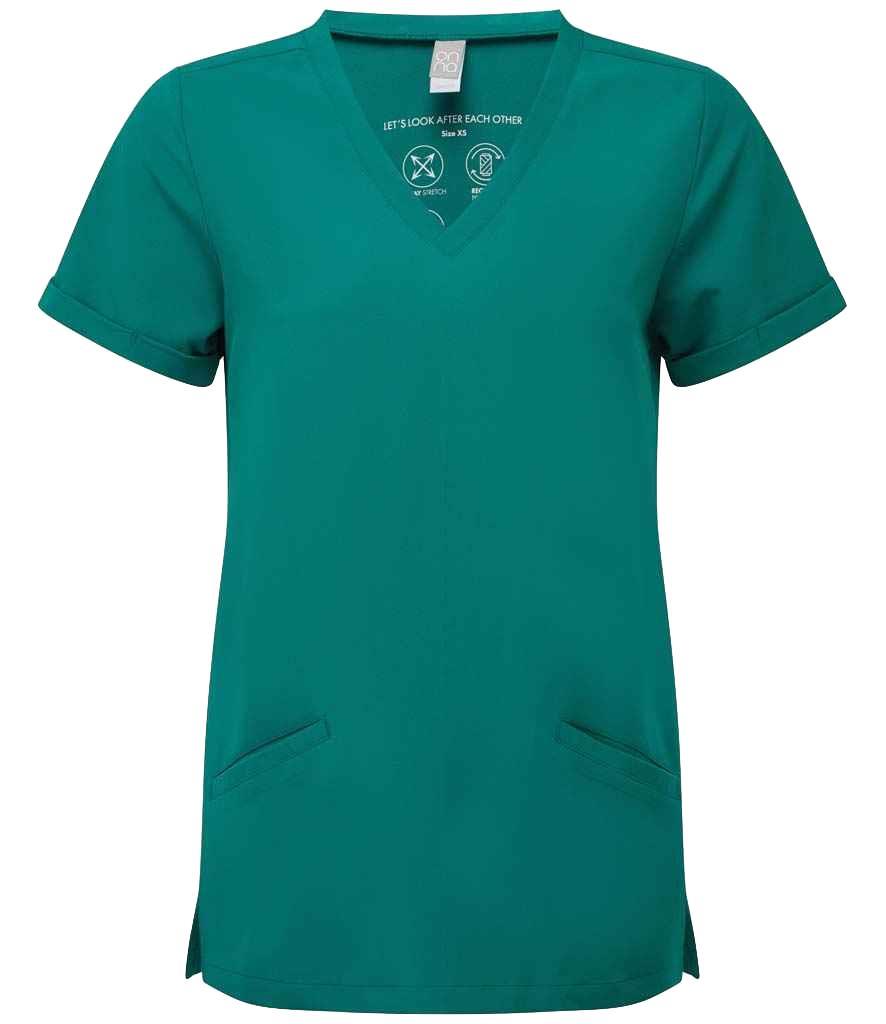 Túnica Médica Exfoliante Damas Mujeres Enfermera Hospital Vee Cuello en V con Bolsillos Laterales - Imagen 3 de 8