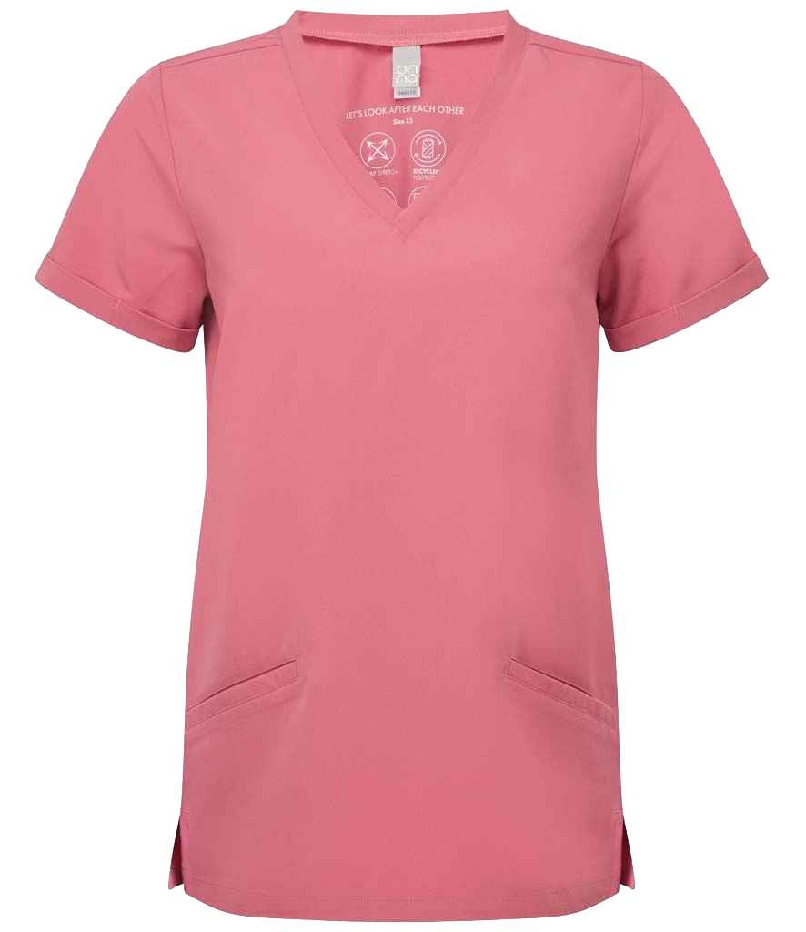 Túnica Médica Exfoliante Damas Mujeres Enfermera Hospital Vee Cuello en V con Bolsillos Laterales - Imagen 4 de 8