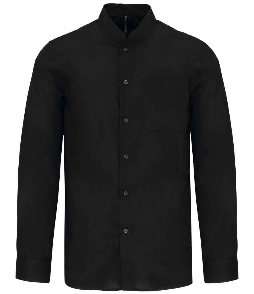 Kariban Long Sleeve Mandarin Collar Mens Unisex Shirt - Picture 3 of 5