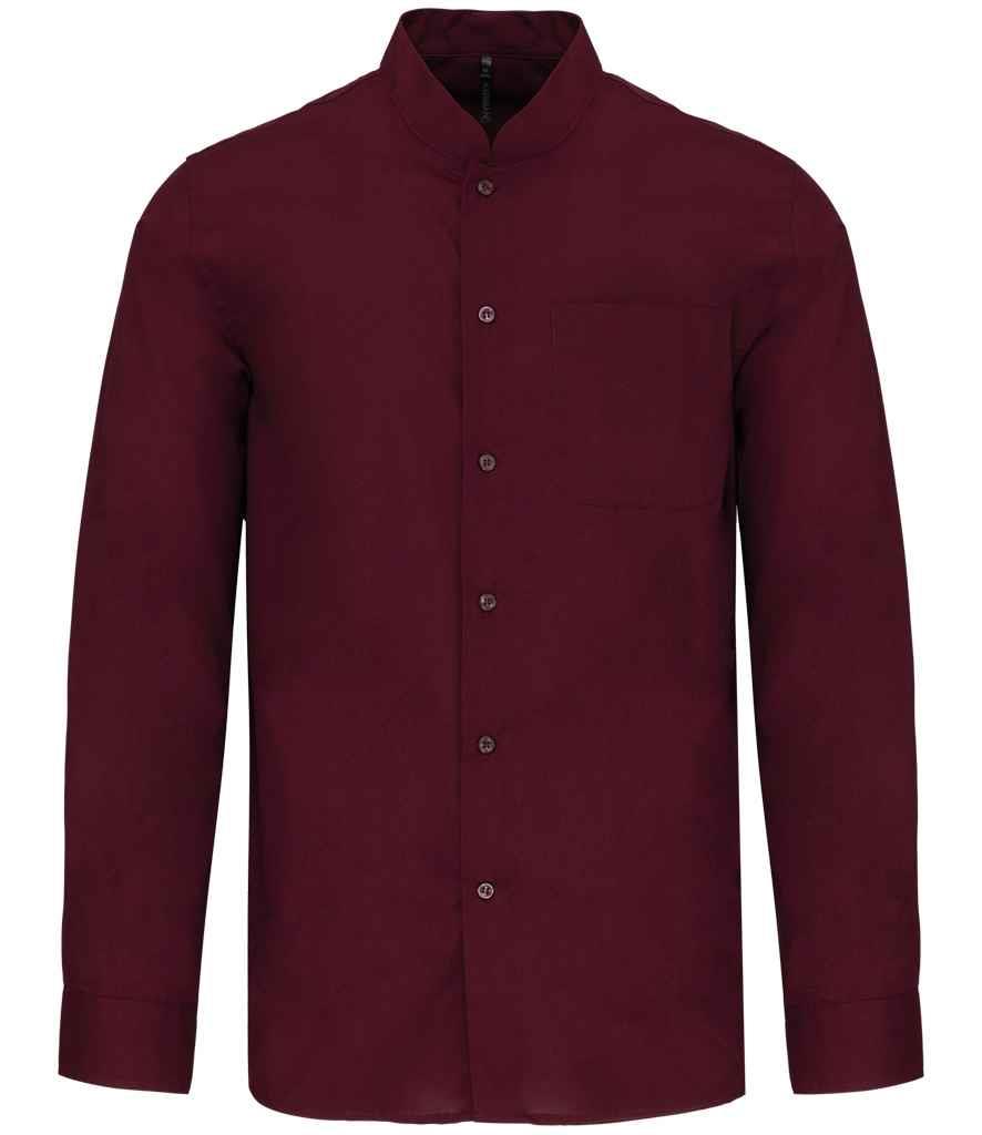 Kariban Long Sleeve Mandarin Collar Mens Unisex Shirt - Picture 4 of 5