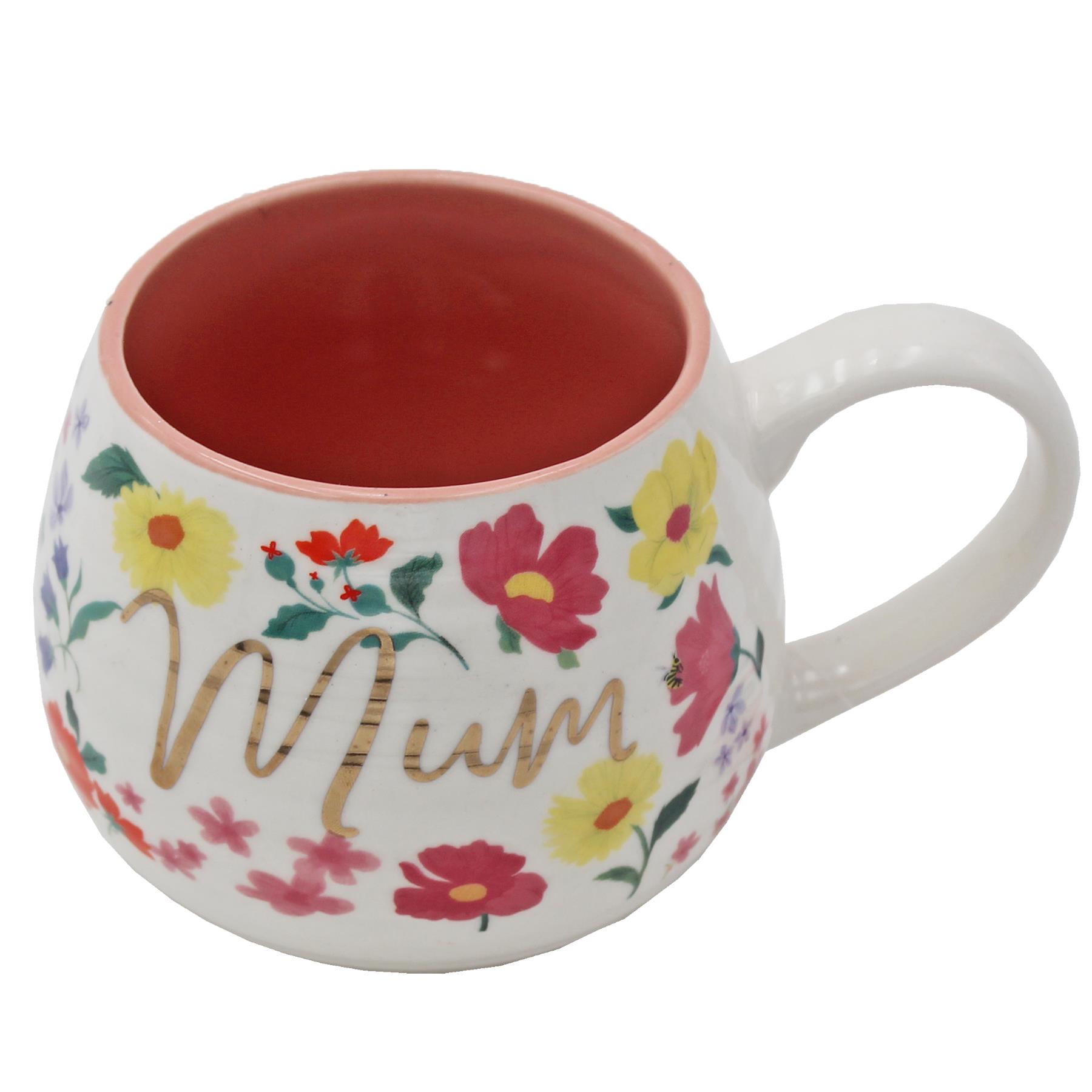 Ceramic Mug with Gold Wording Floral Design Mother’s Day Gift – Mum or Nan