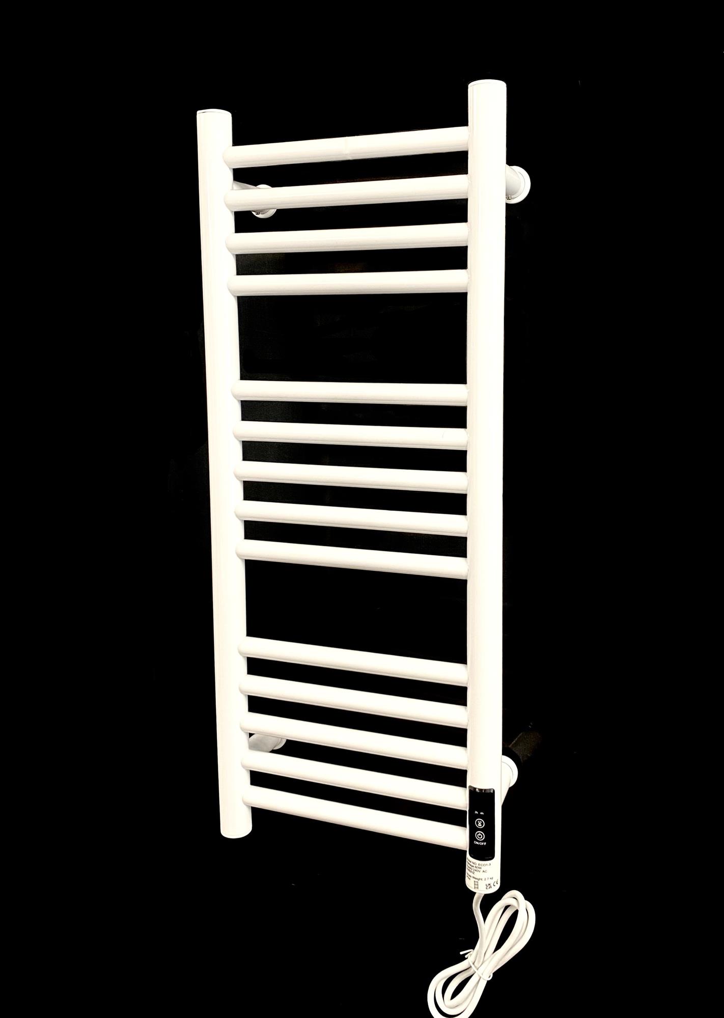 White Electric Heated Towel Rail Radiator – 720mm Height, Multiple Widths - Picture 18 of 22
